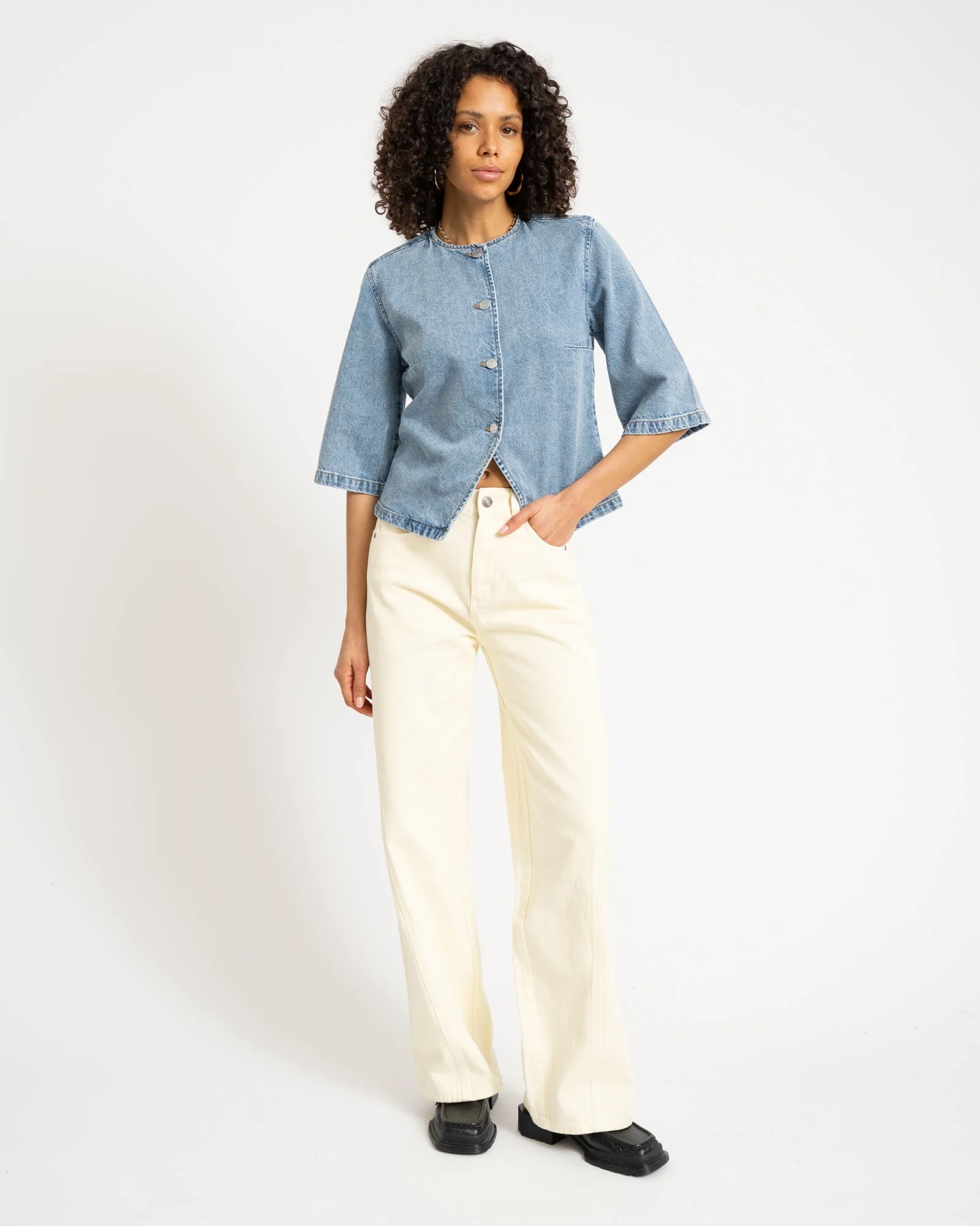 Viola Denim Shirt Blue Denim - Image 2
