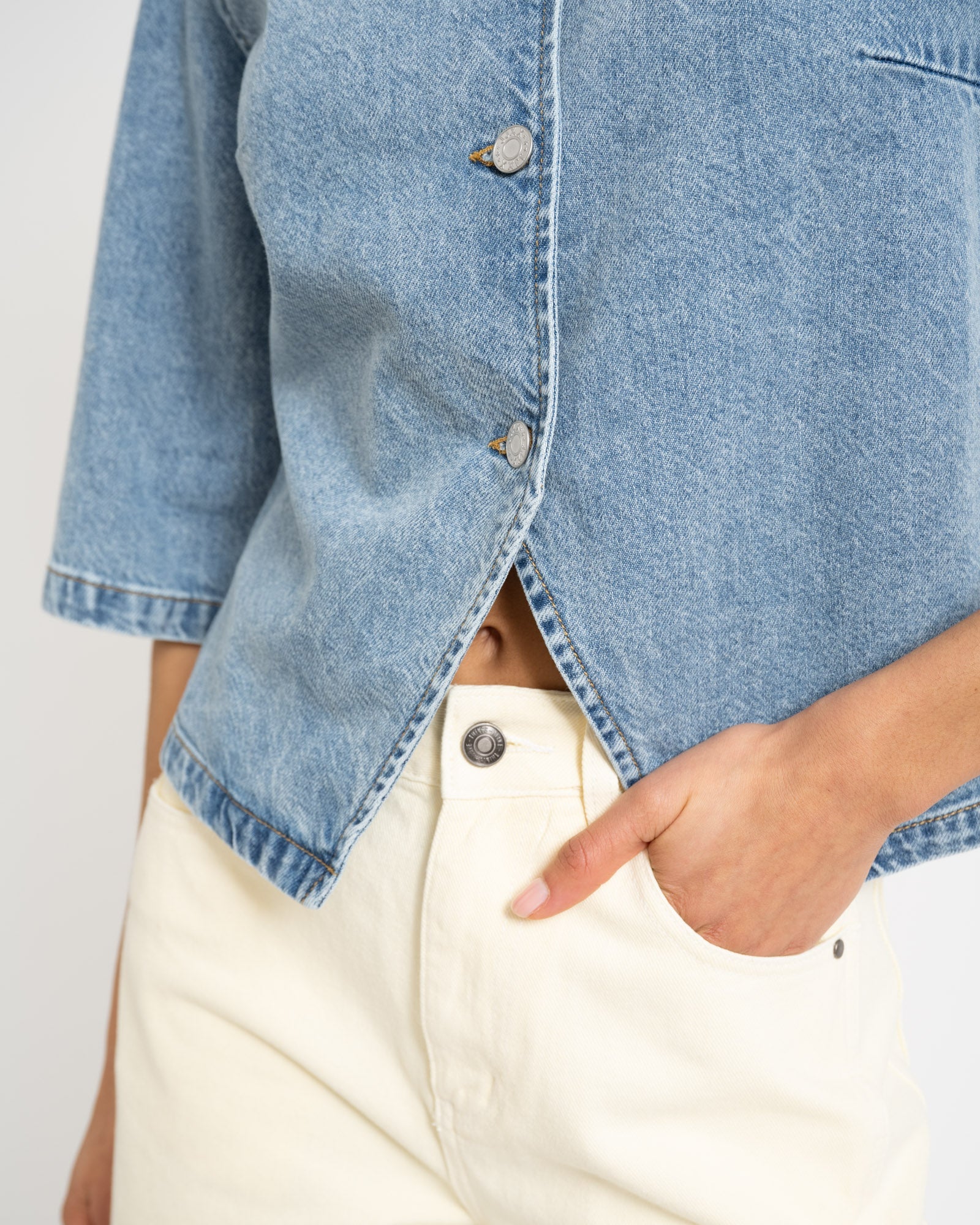 Viola Denim Shirt Blue Denim - Image 6