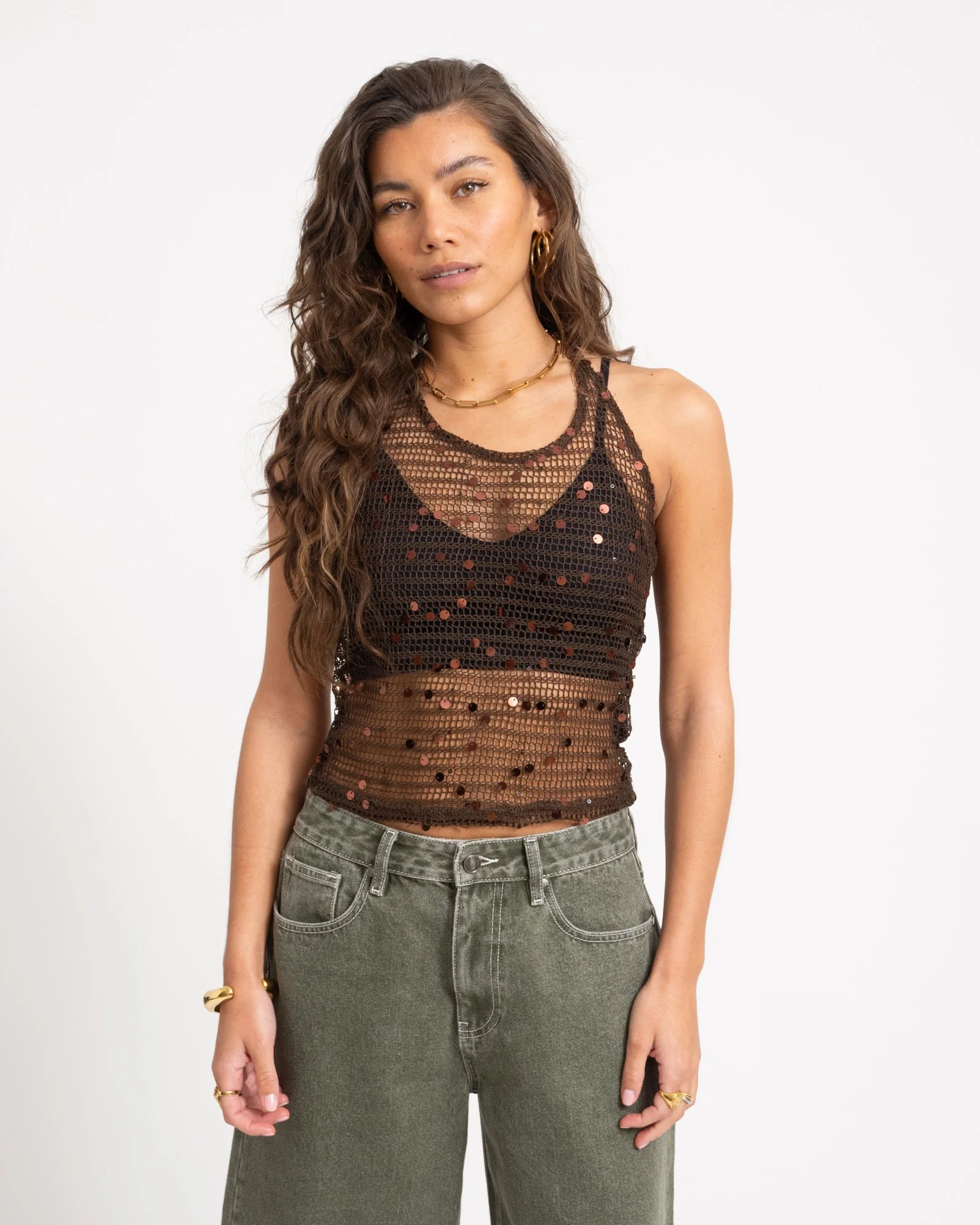 Willow Halterneck Top Knit Chocolate Martini - Image 3