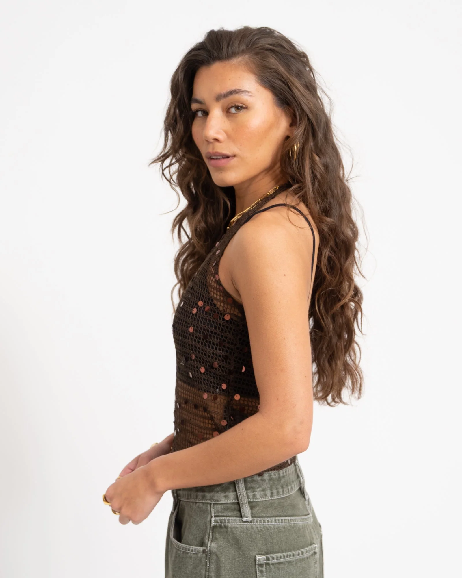 Willow Halterneck Top Knit Chocolate Martini - Image 4