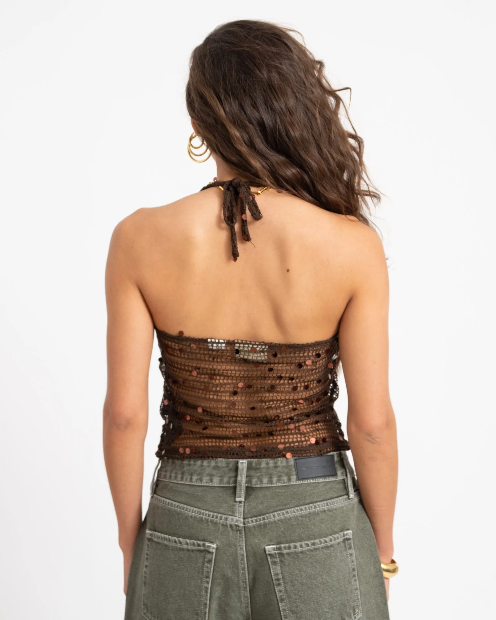 Willow Halterneck Top Knit Chocolate Martini - Image 5