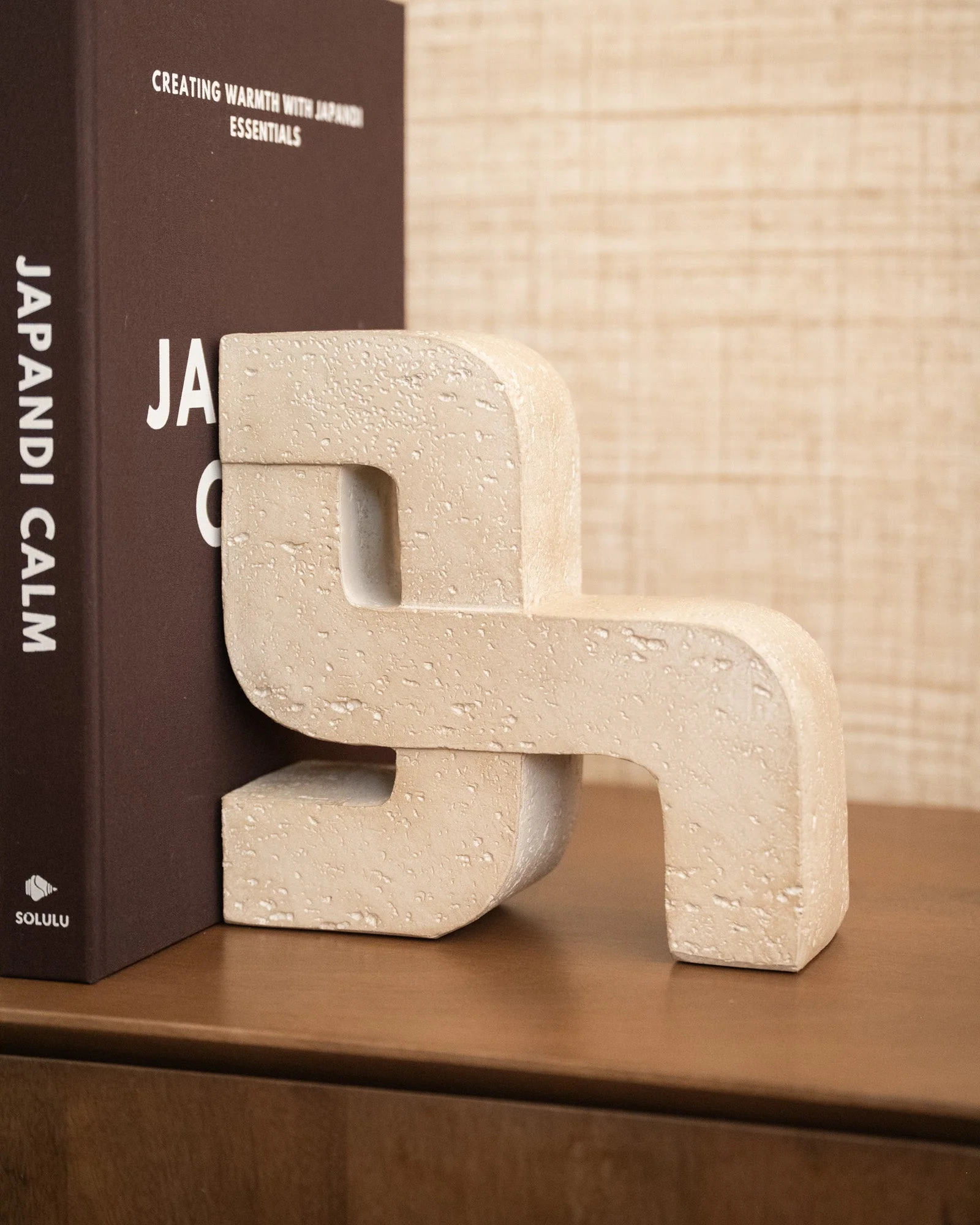 Set van 2 - Bookend Abstract Beige - Image 3
