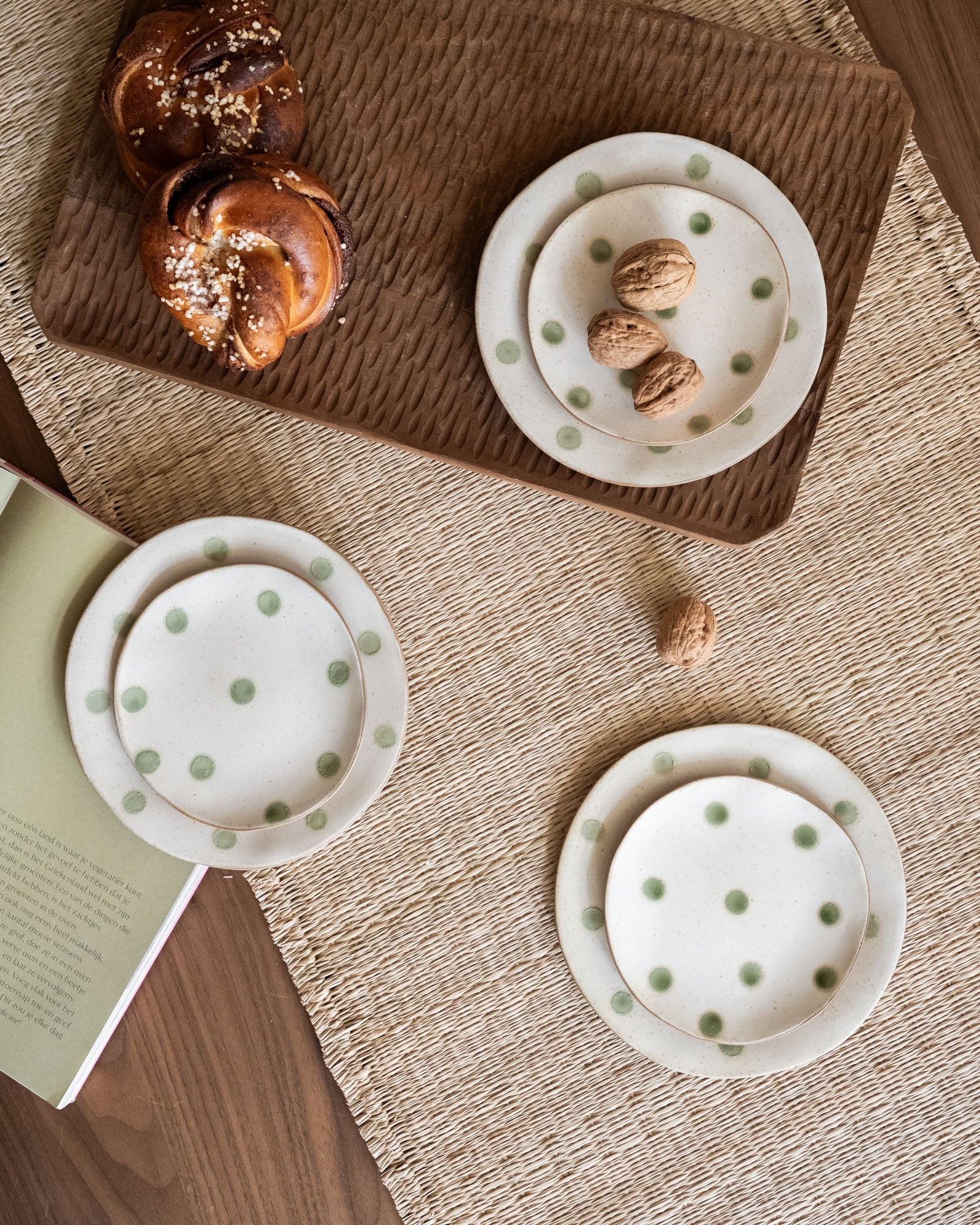 Cake Plate Polka Dots Green - Image 4