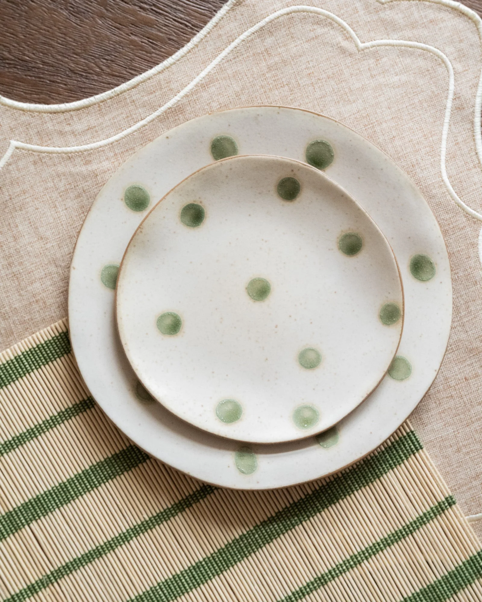 Cake Plate Polka Dots Green - Image 5