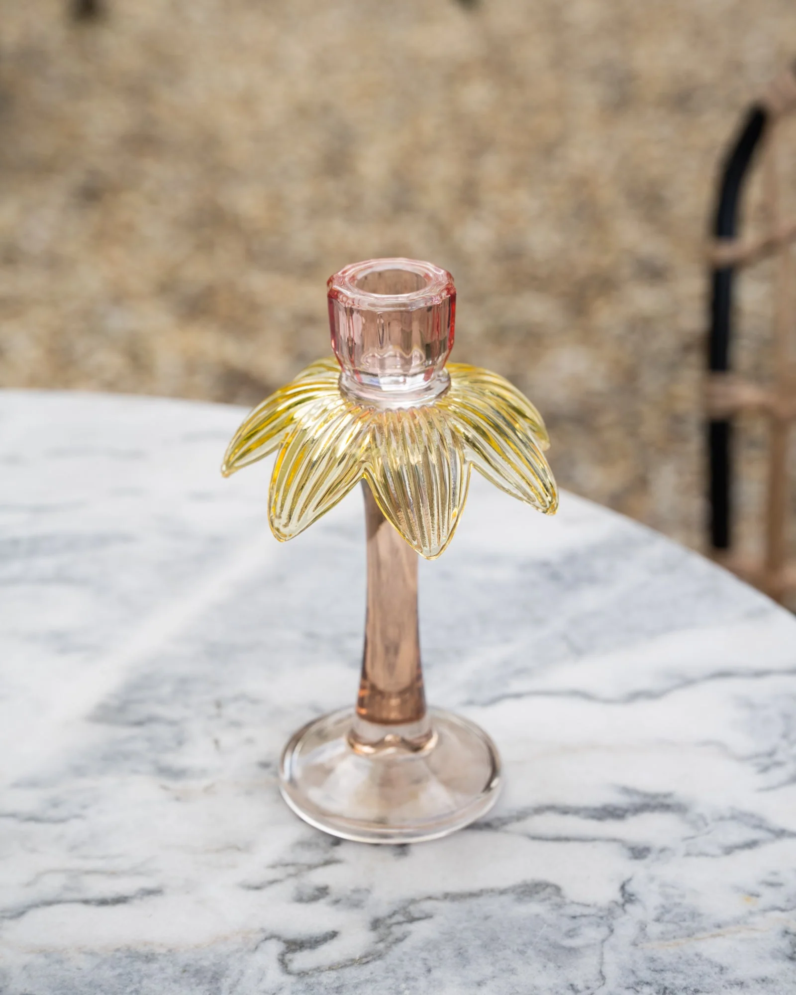 Kandelaar Flower Glass Pink - Image 3