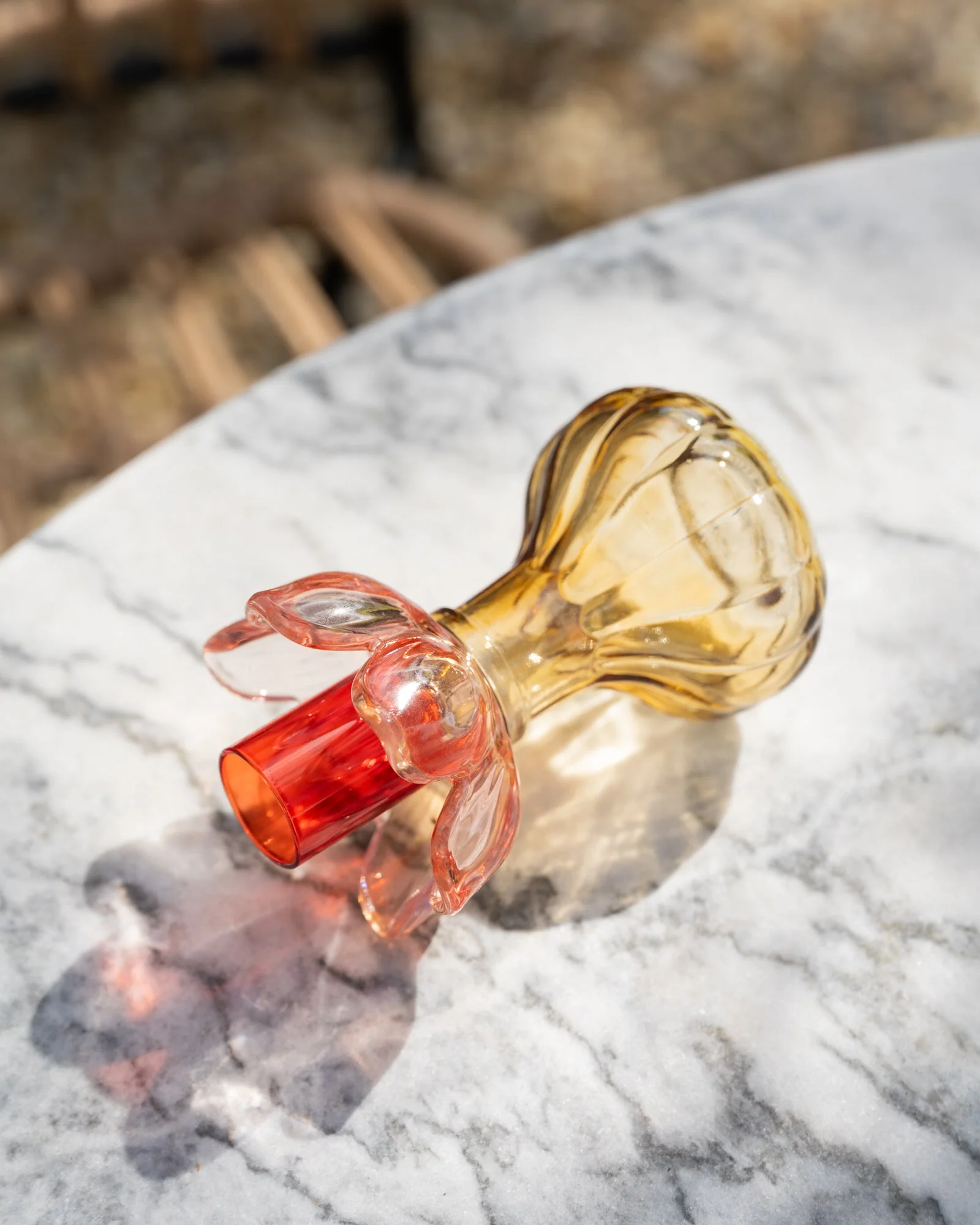 Kandelaar Yellow Pink Glass - Image 3