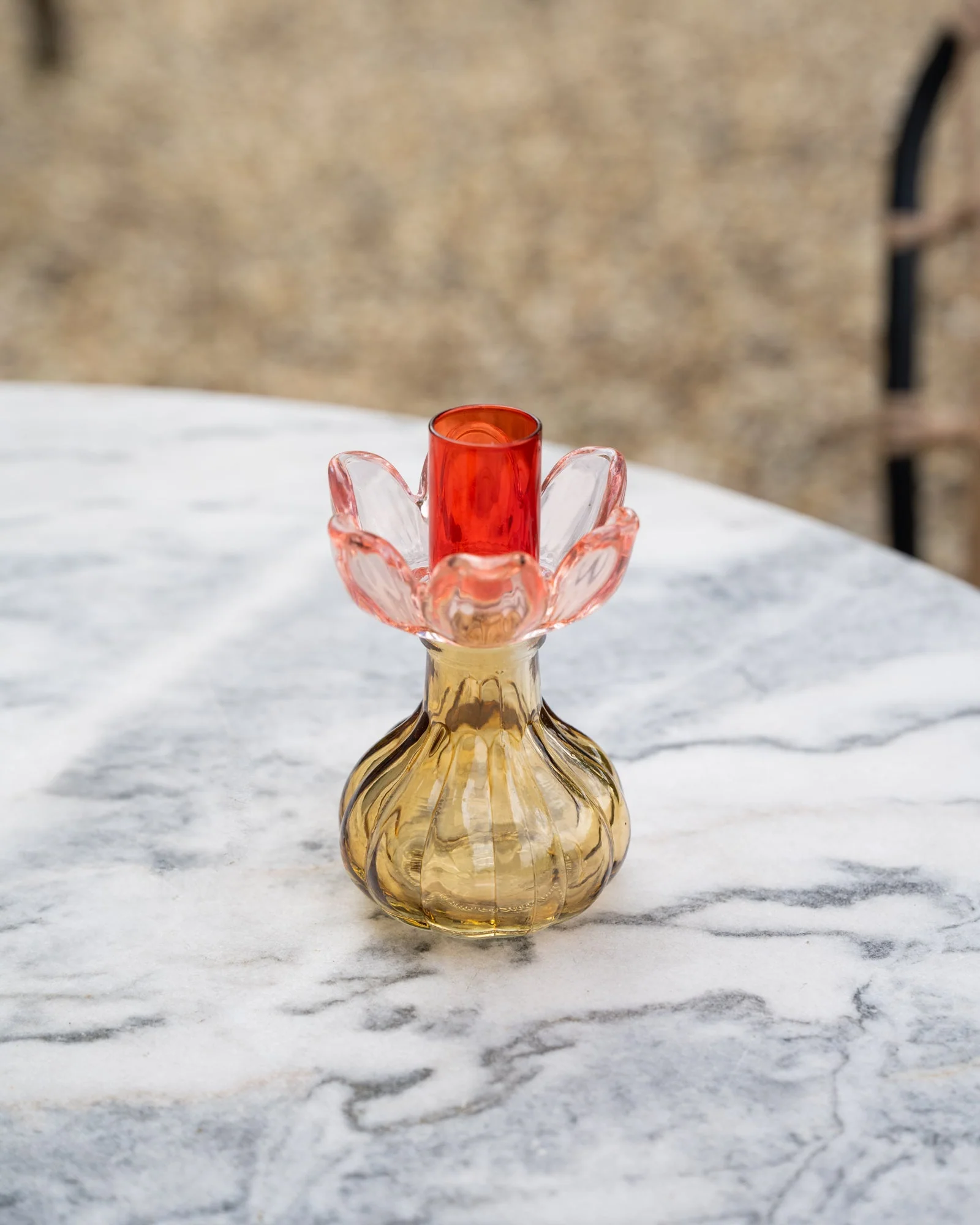 Kandelaar Yellow Pink Glass - Image 5