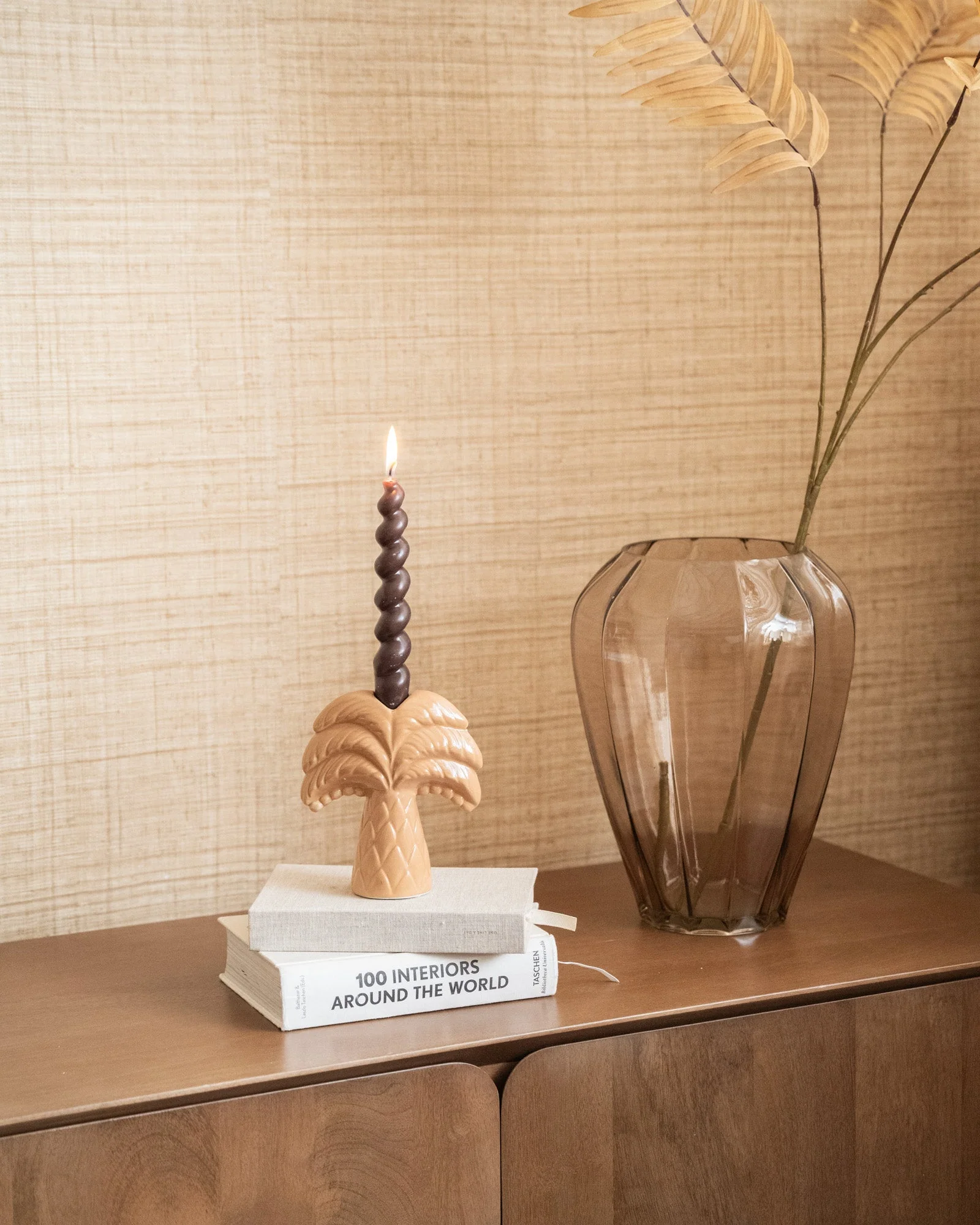 Kandelaar Palm Tree Beige