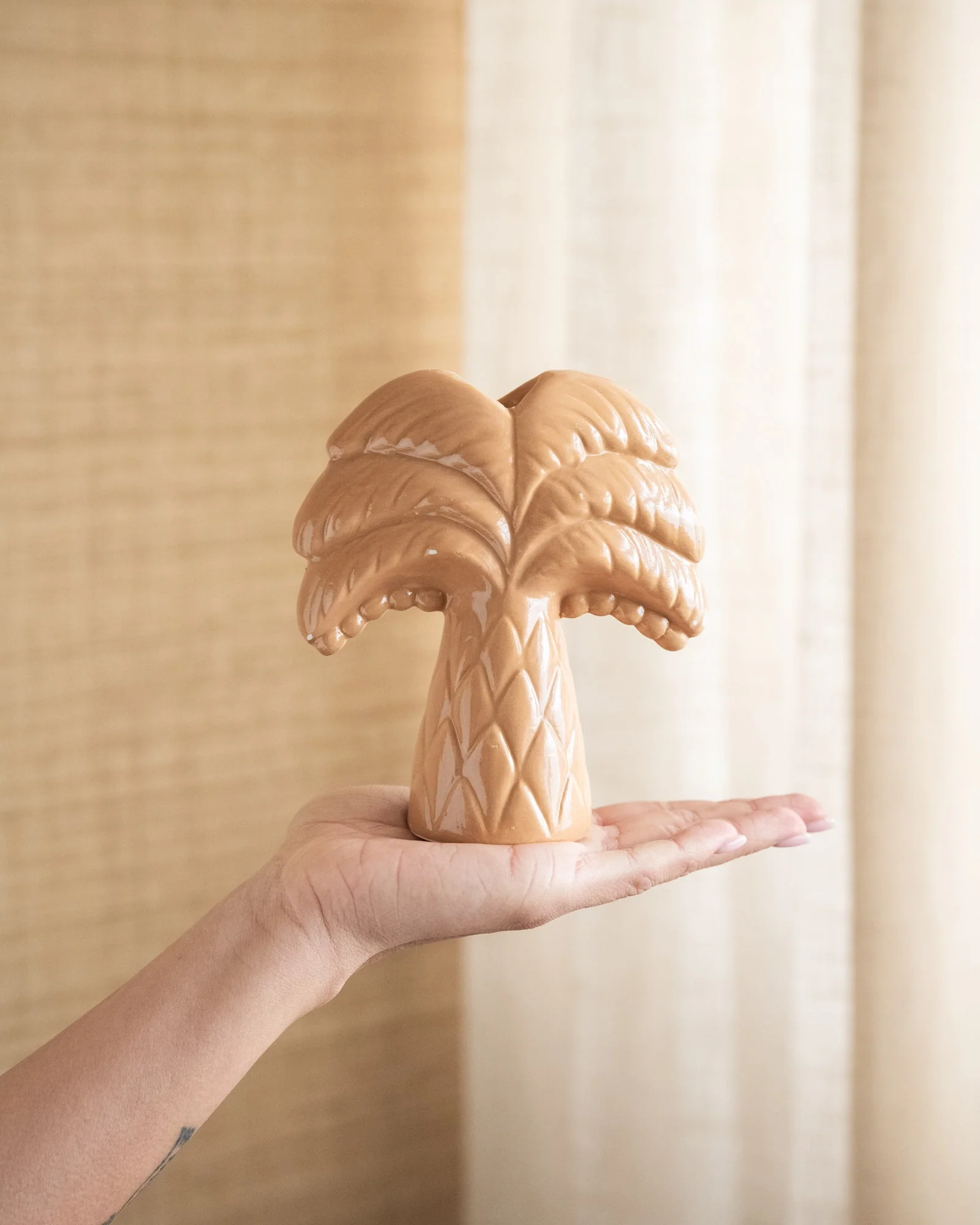 Kandelaar Palm Tree Beige - Image 3