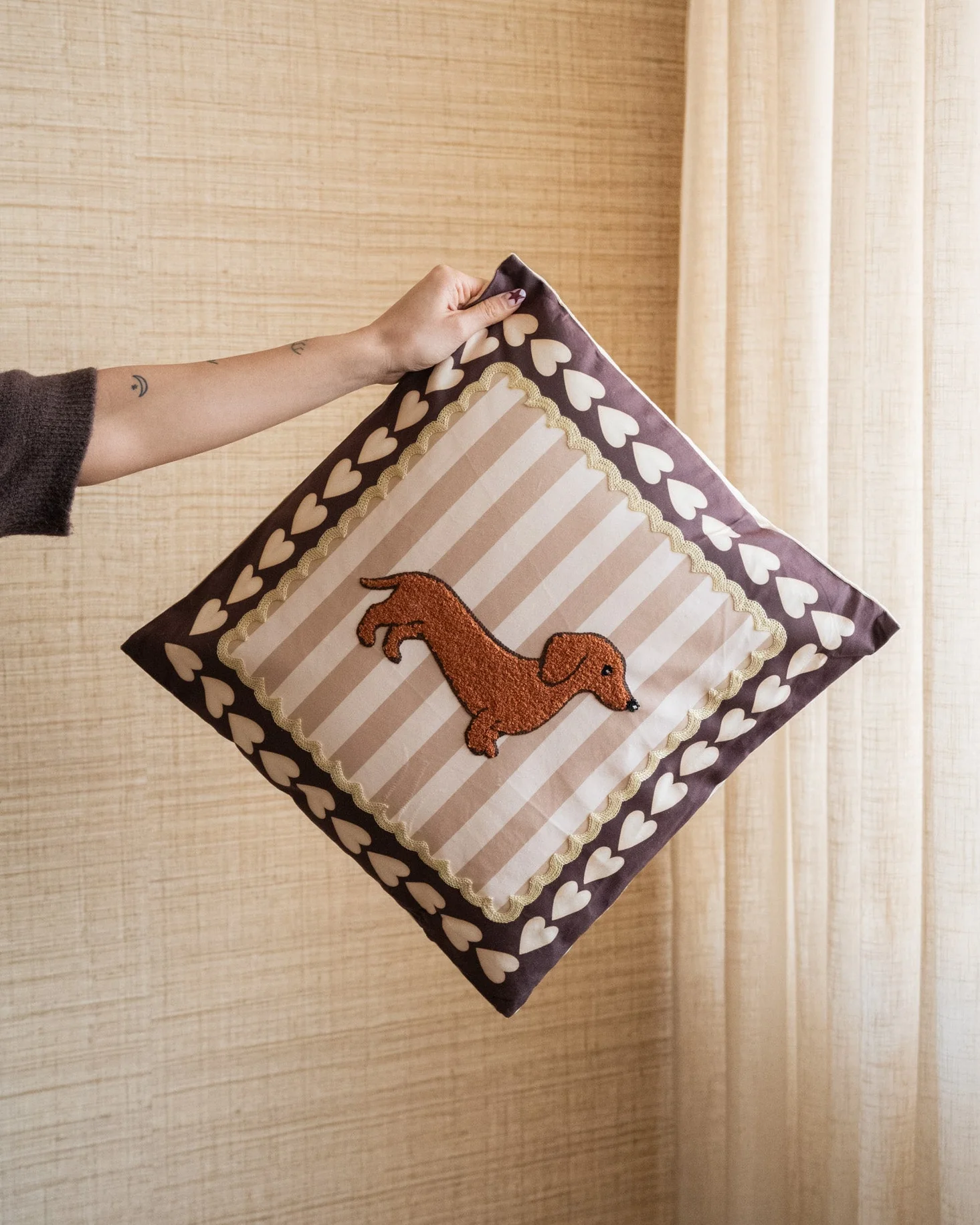 Cushion Sausage Dog Stripe