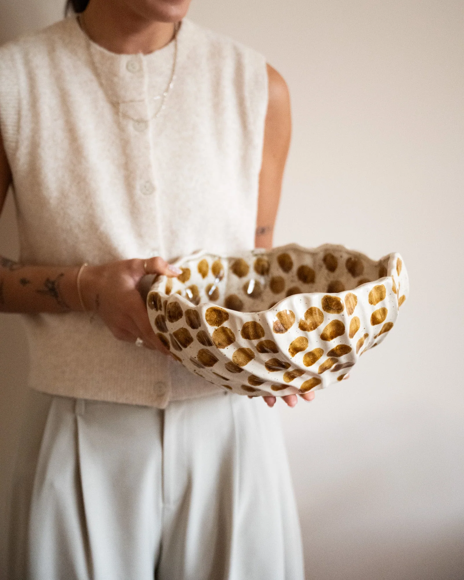 Large Bowl Dotti Brown