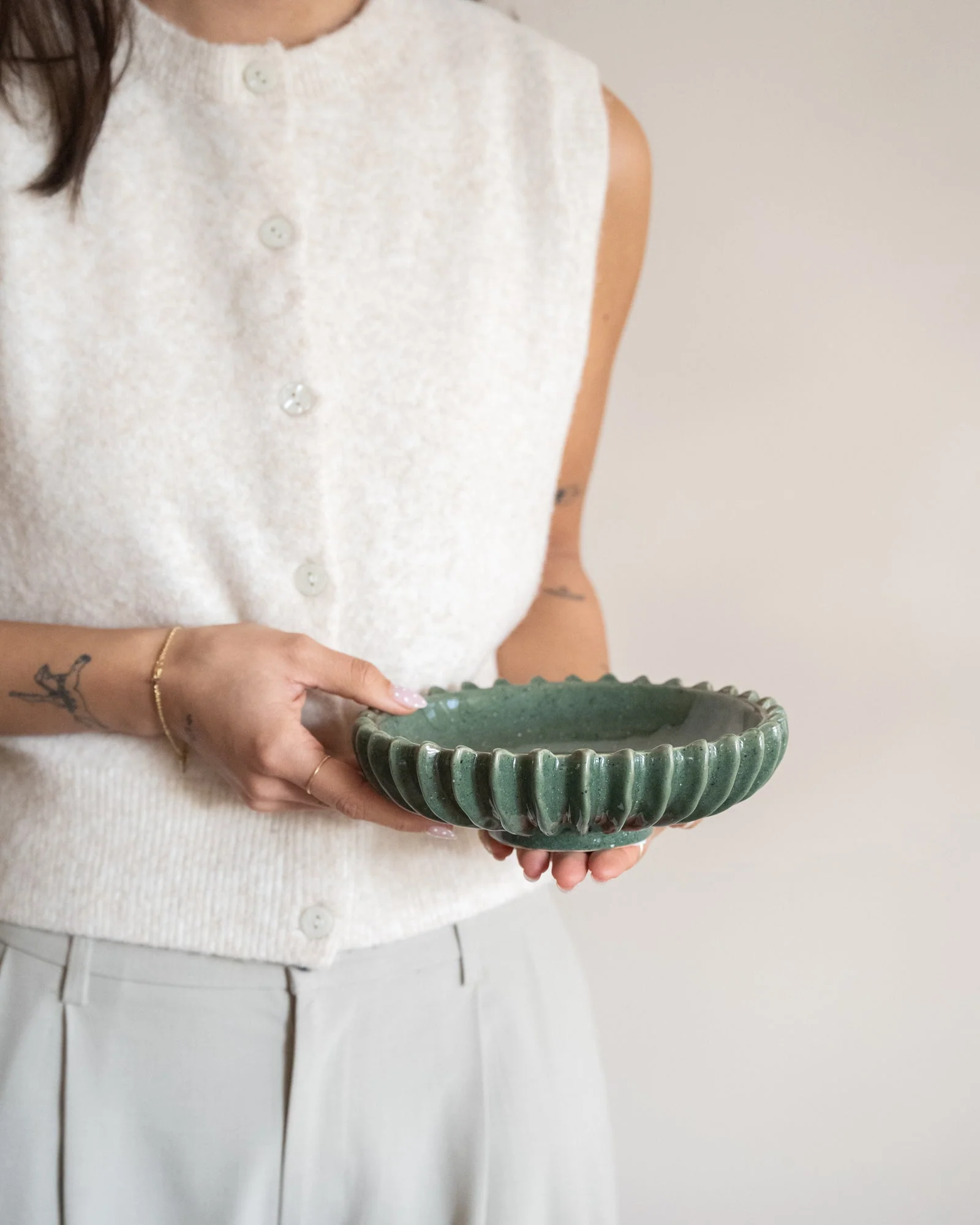 Bowl Ceramic Speckled Green - Image 6