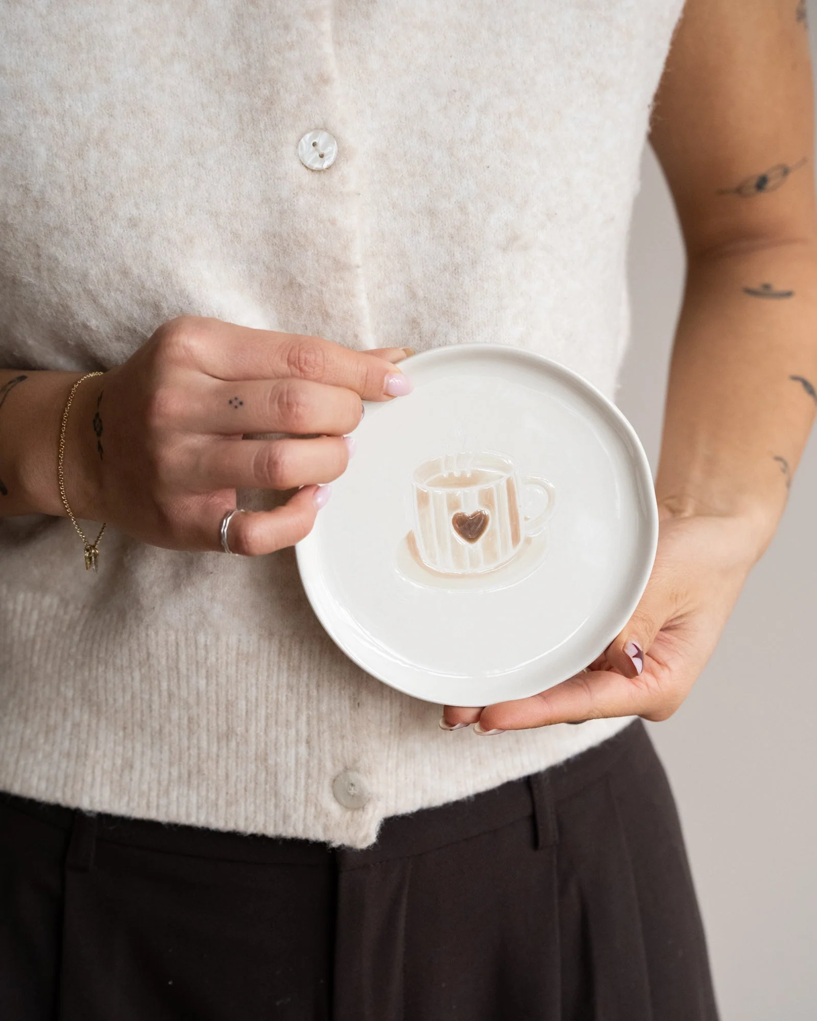 Cake Plate Coffee Heart - Image 4