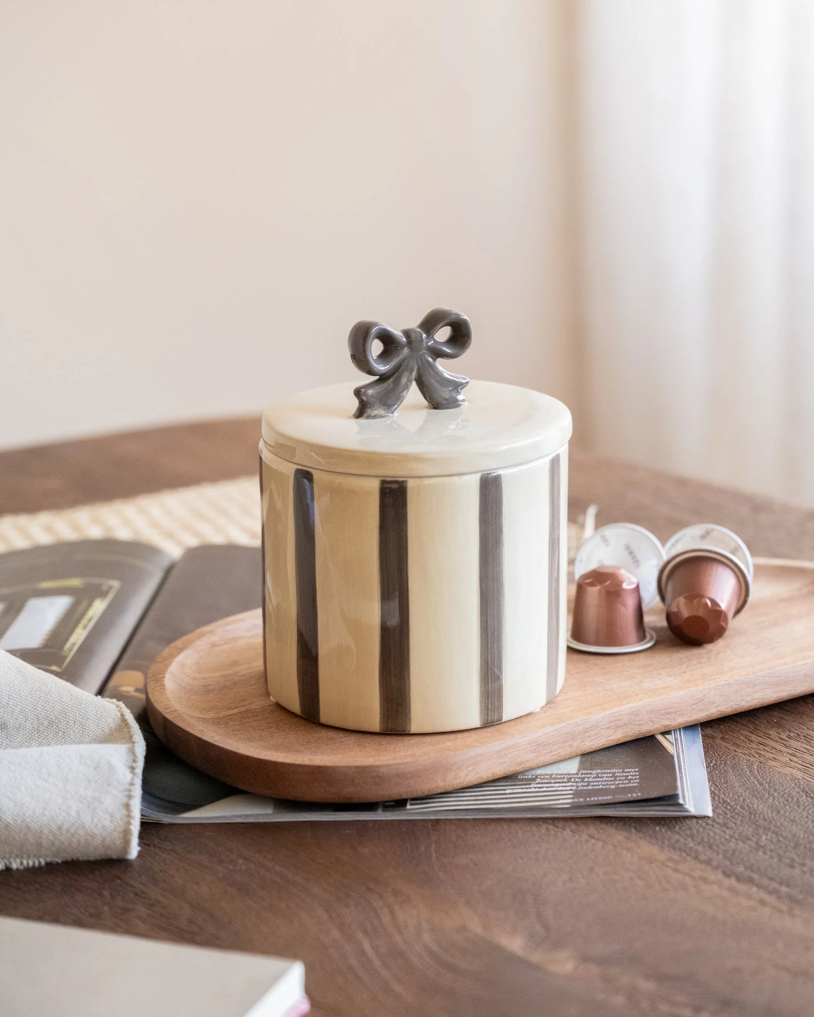 Handmade Storage Jar Bow