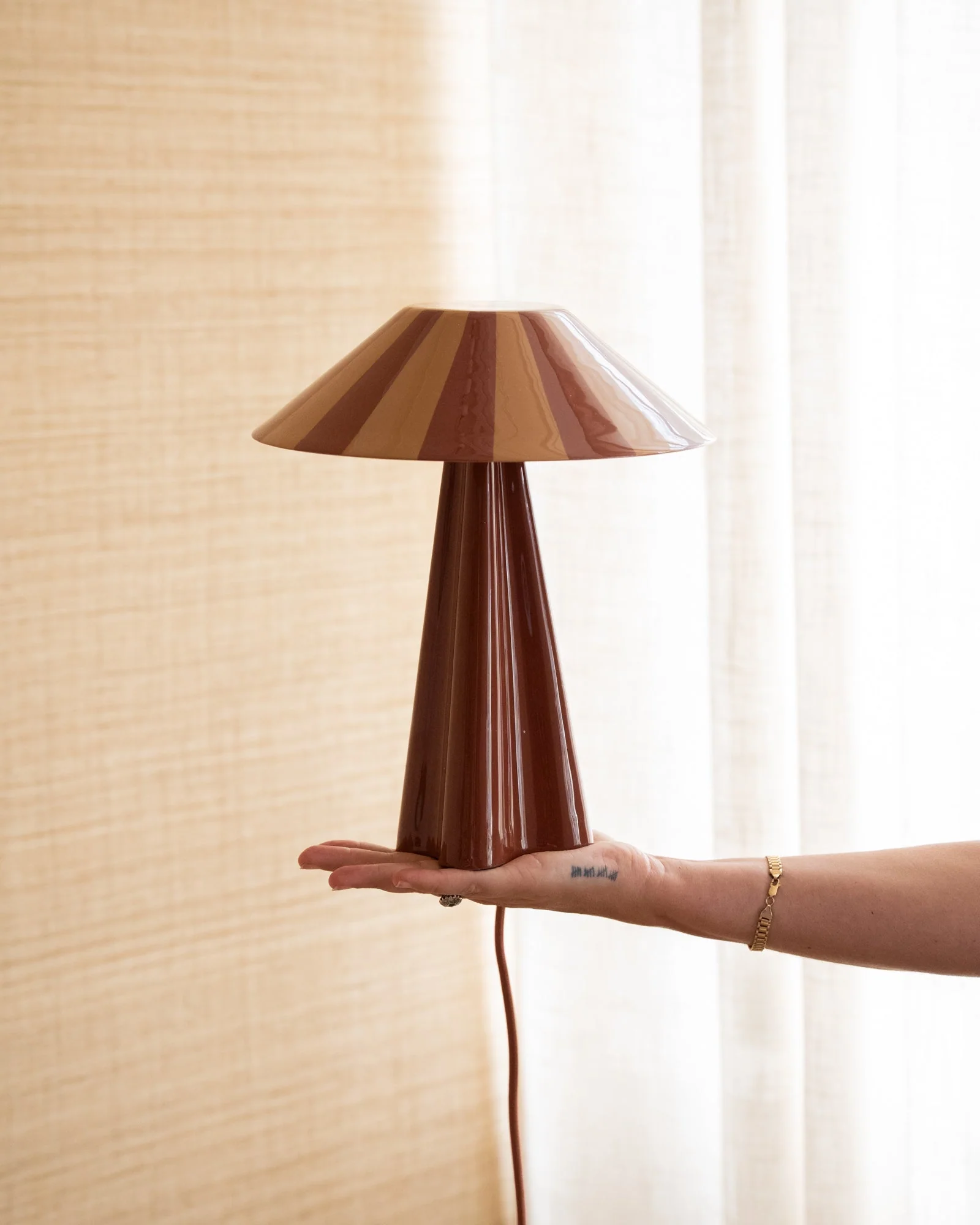 Table Lamp Striped Red