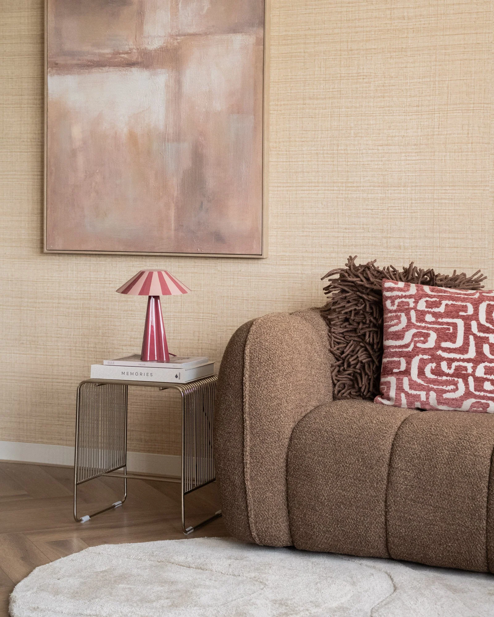 Table Lamp Striped Pink - Image 3