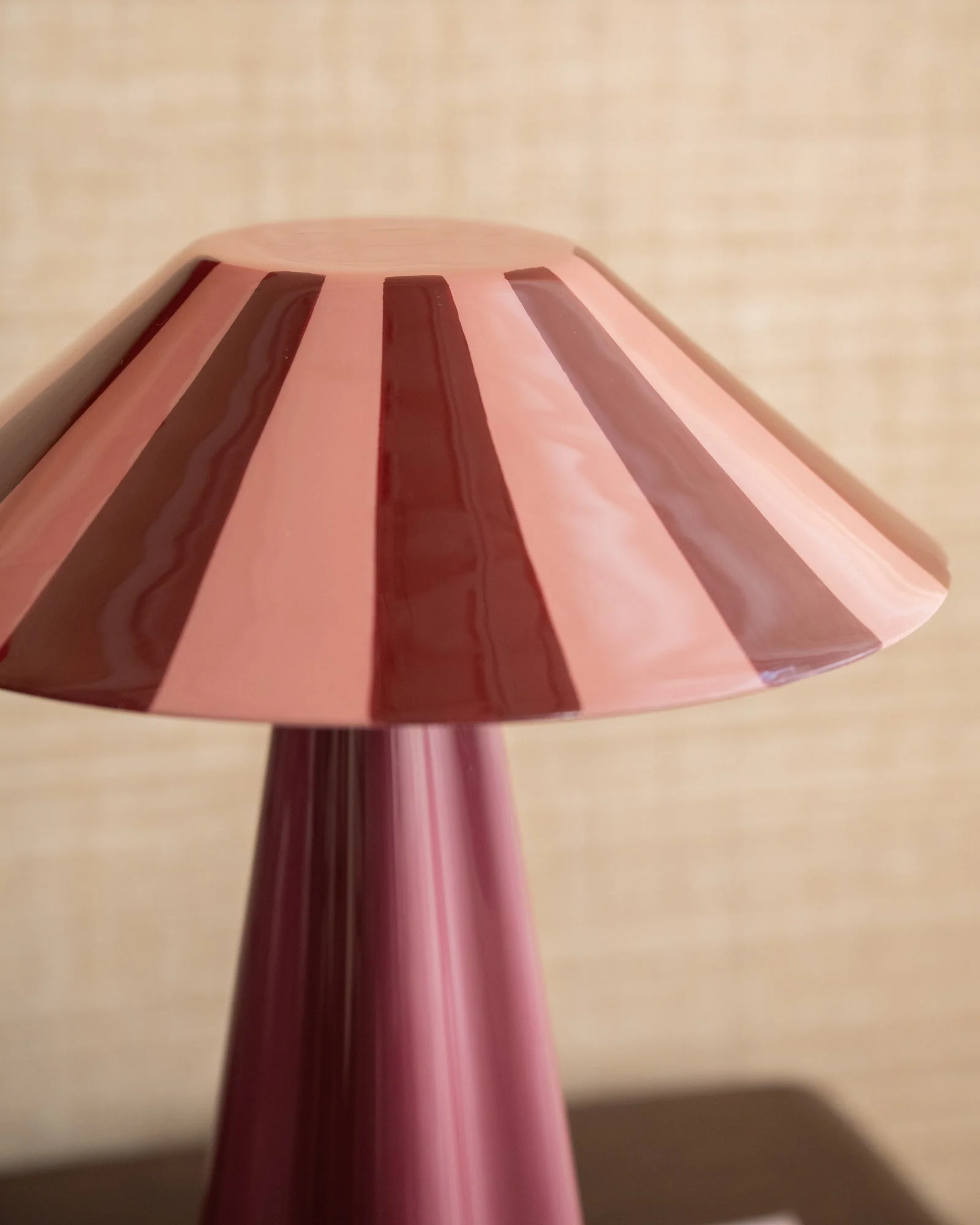 Table Lamp Striped Pink - Image 4