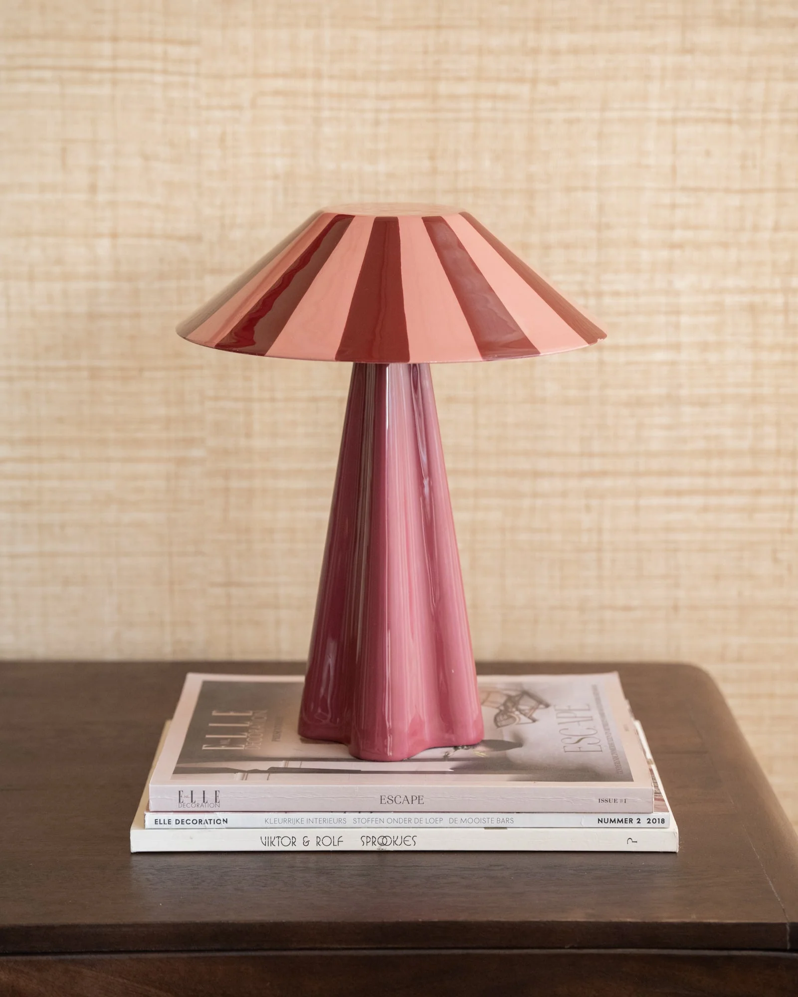 Table Lamp Striped Pink - Image 5