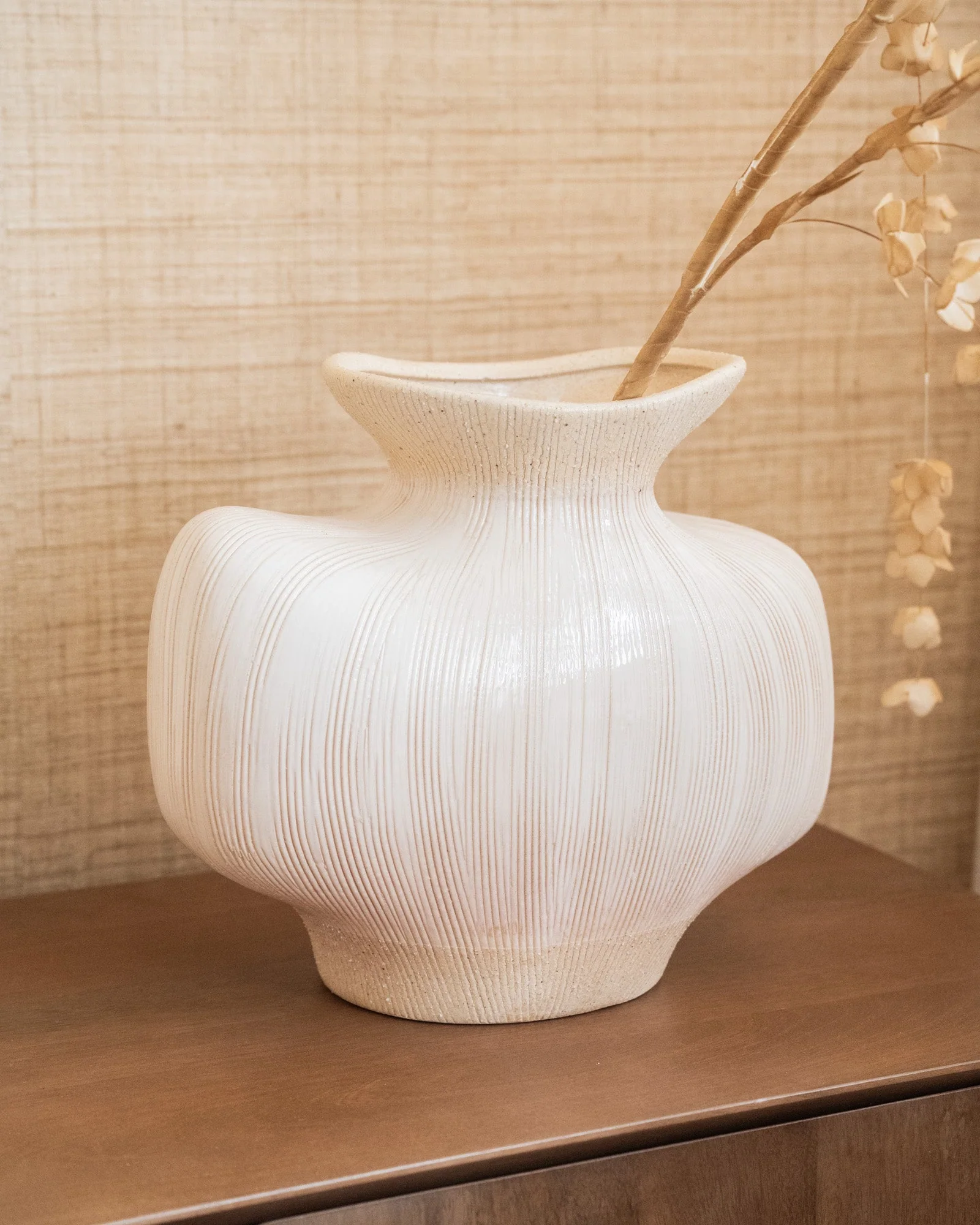 Large Deco Vaas Holly Beige - Image 4