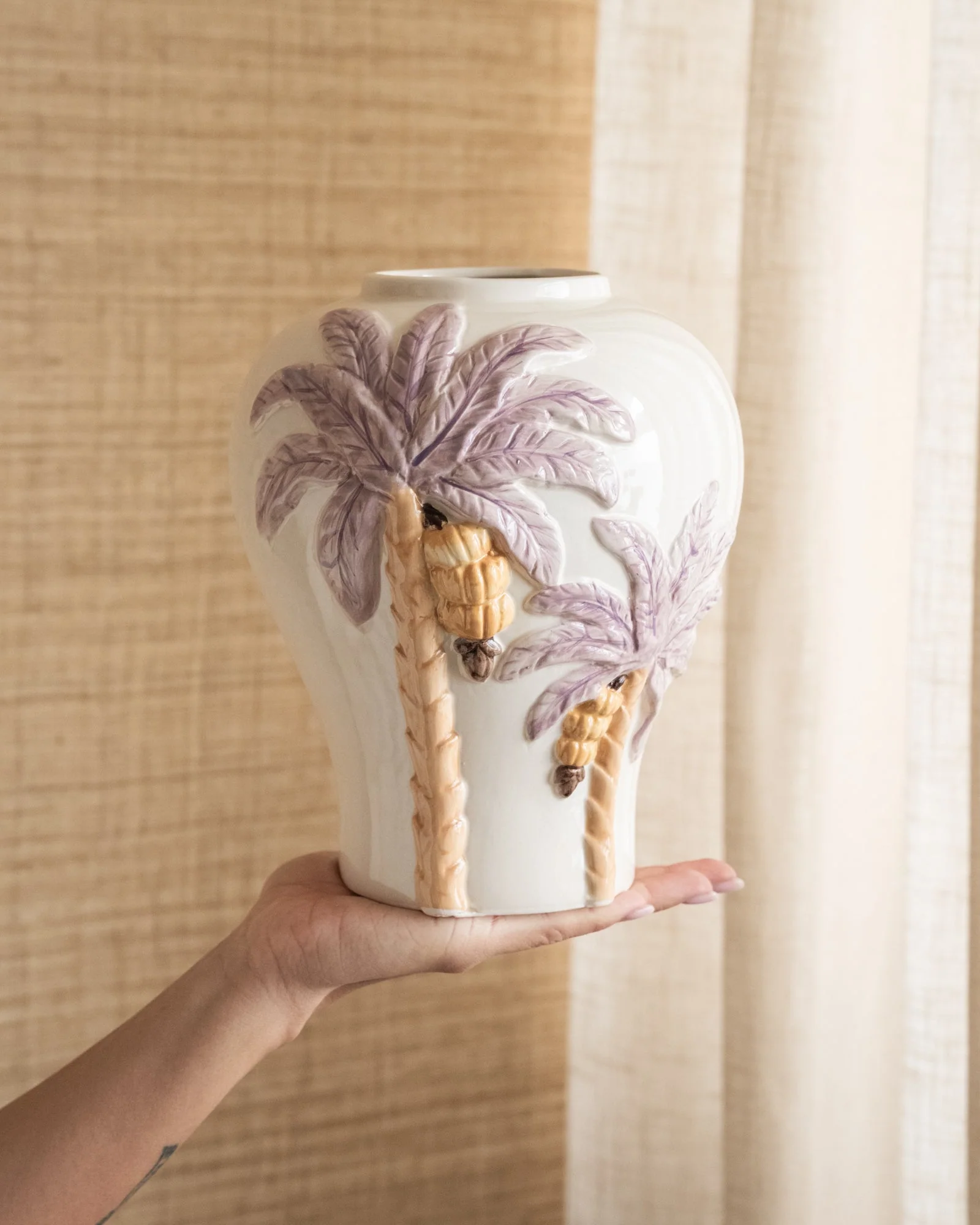 Deco Vaas Palm Tree Pastel - Image 2