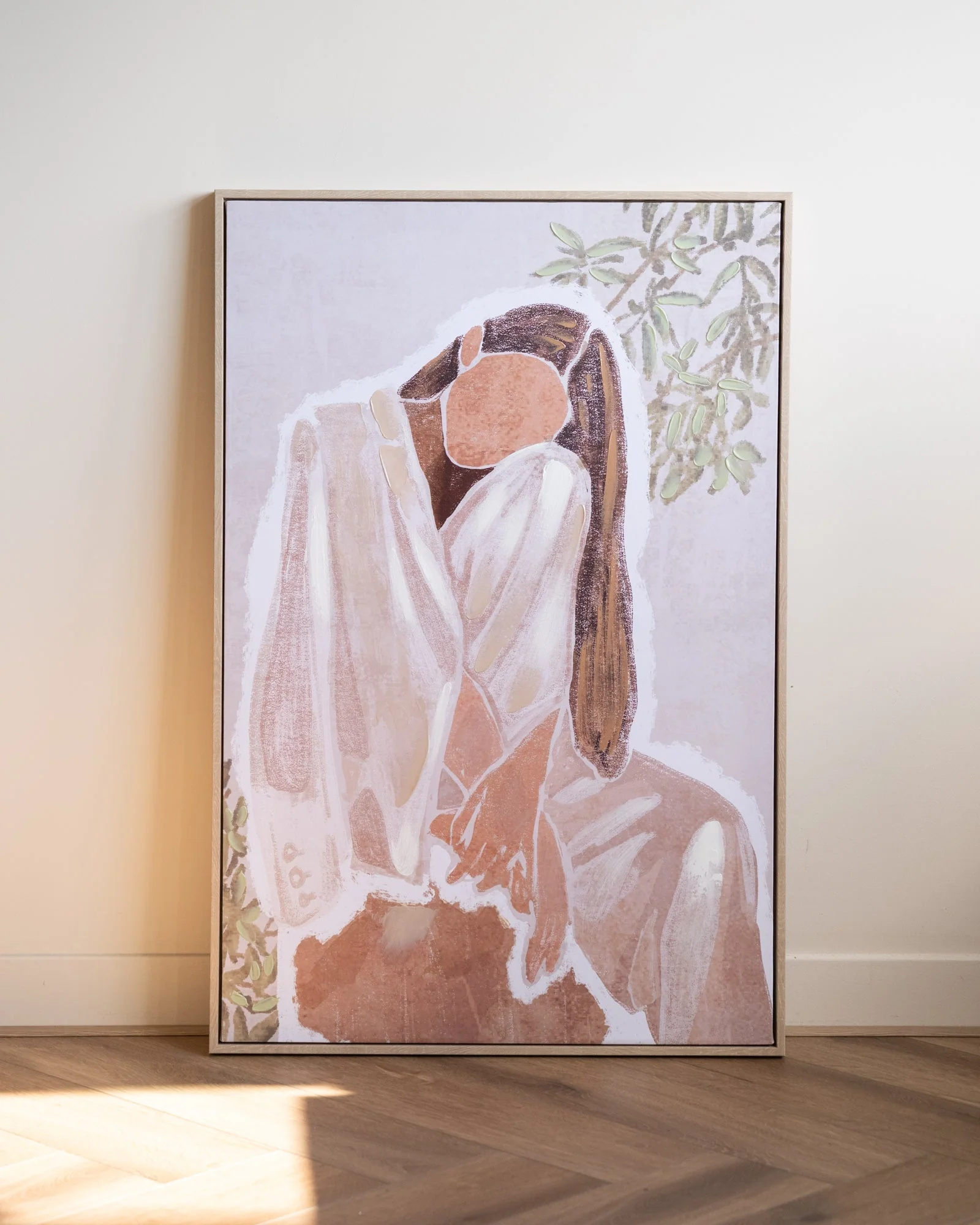 Wall Art Lady Canvas Beige