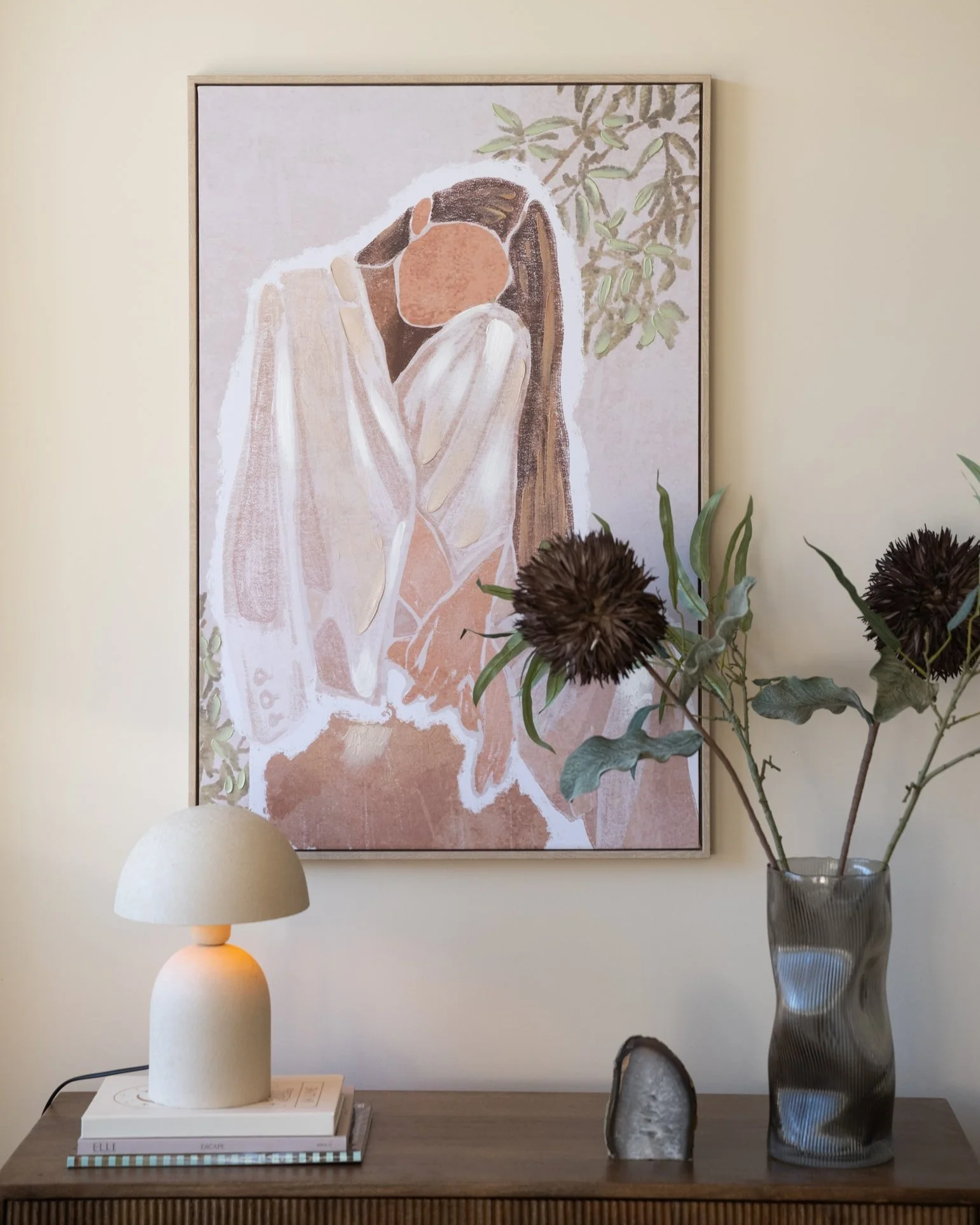 Wall Art Lady Canvas Beige - Image 3