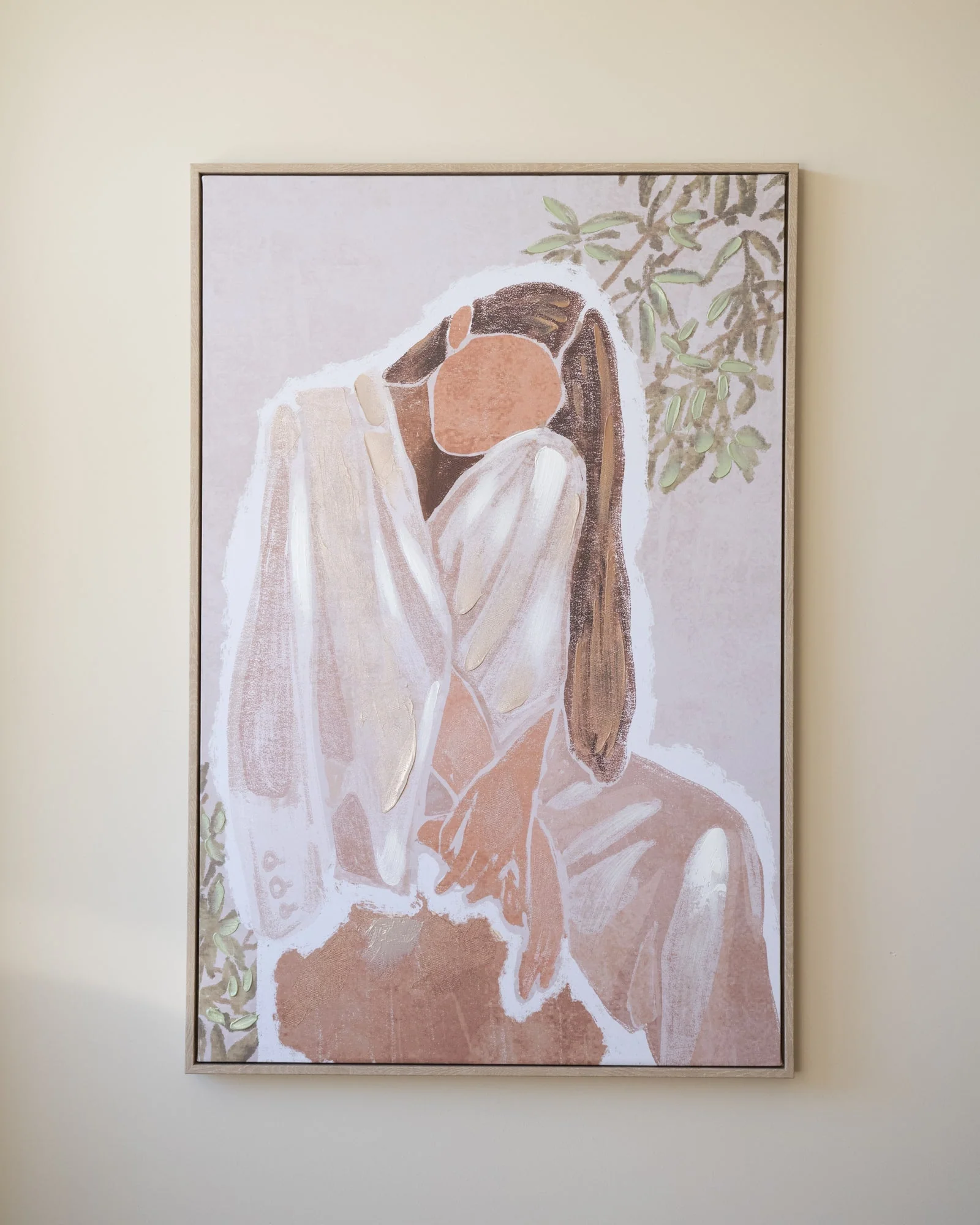 Wall Art Lady Canvas Beige - Image 4