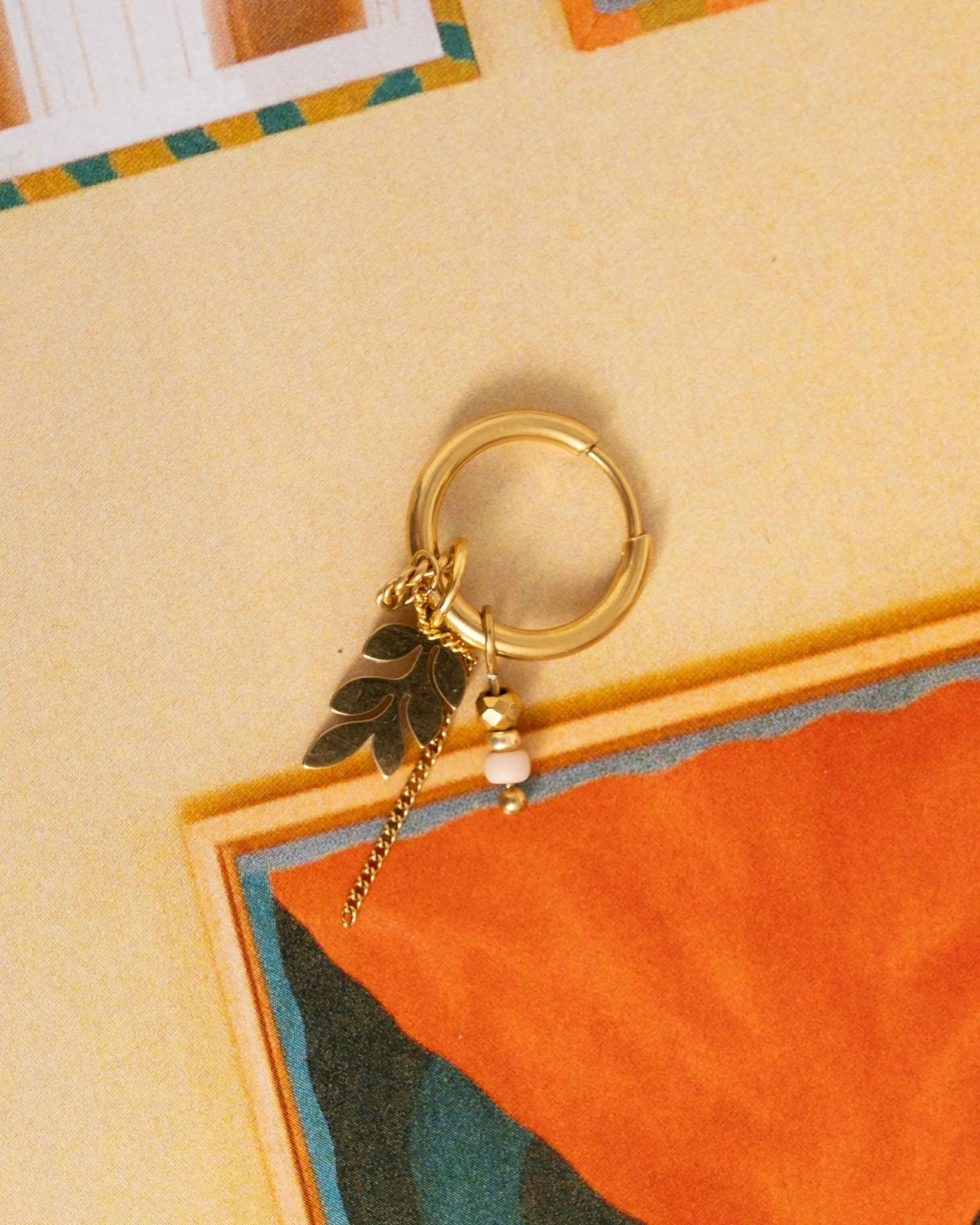 Set van 2 Oorbellen Chain Olivia Hoop Goud - Image 3