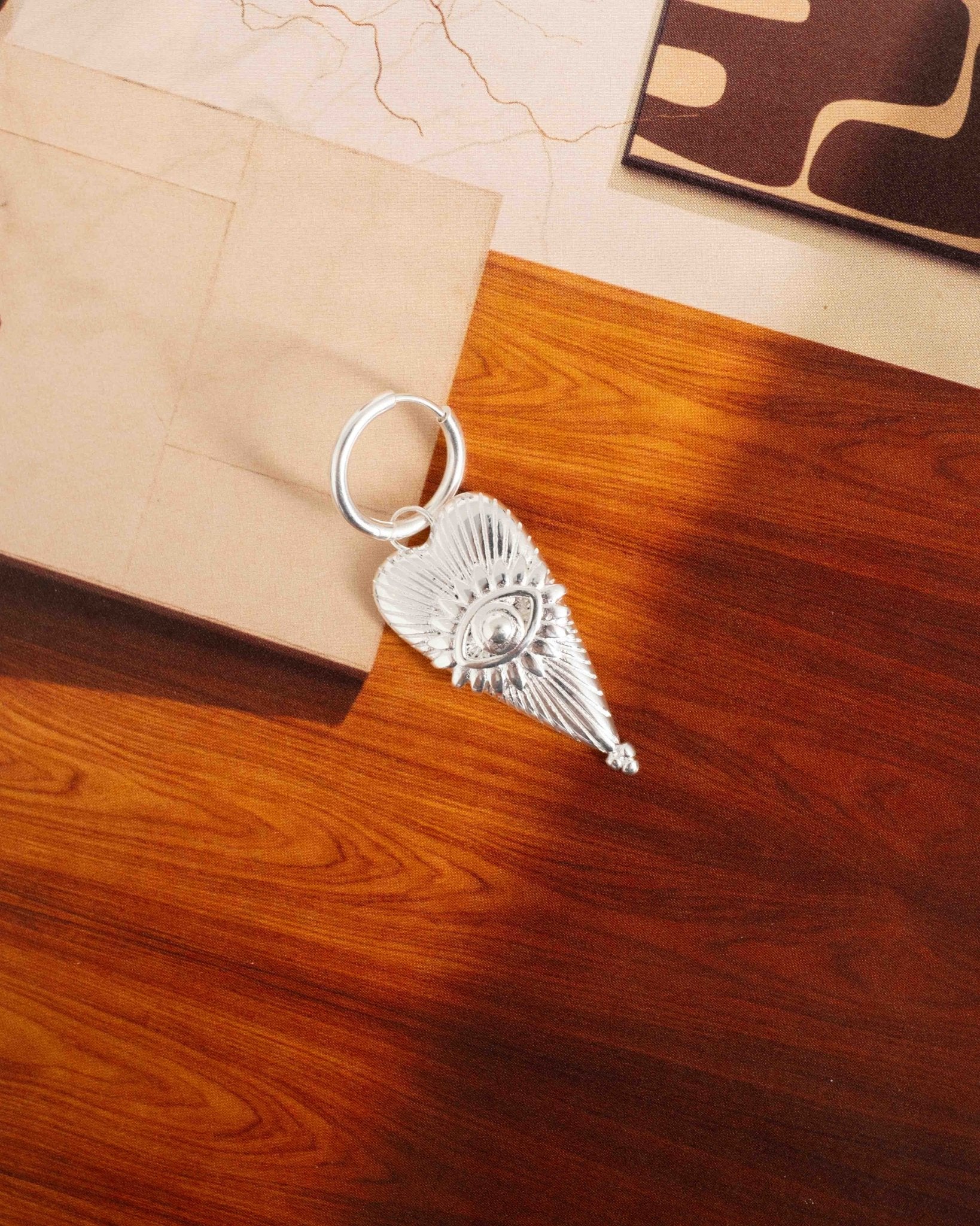 Set van 2 Oorbellen Eye Of Love Hoop Zilver - Image 3