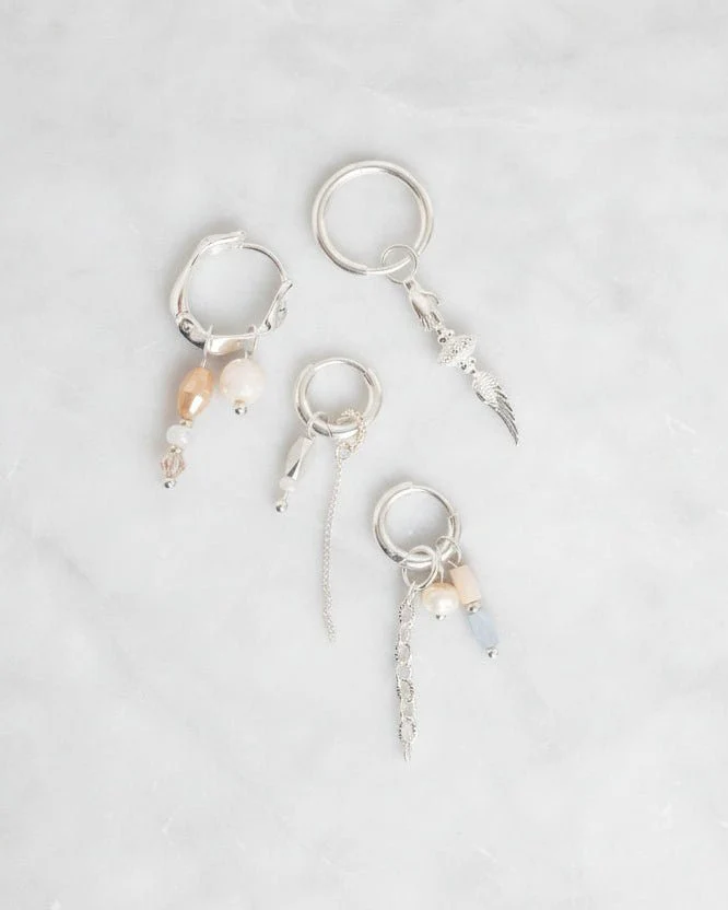 Set van 2 Oorbellen Eyecatcher Hoop Zilver - Image 3