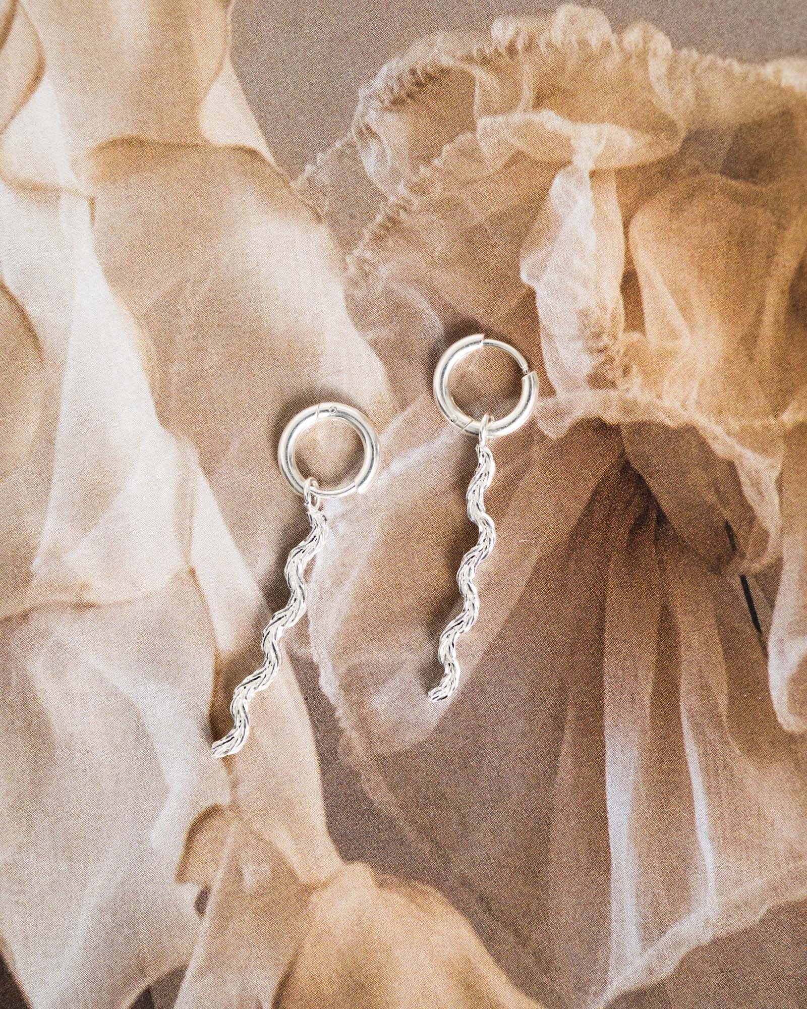 Set van 2 Hoop Waves Zilver
