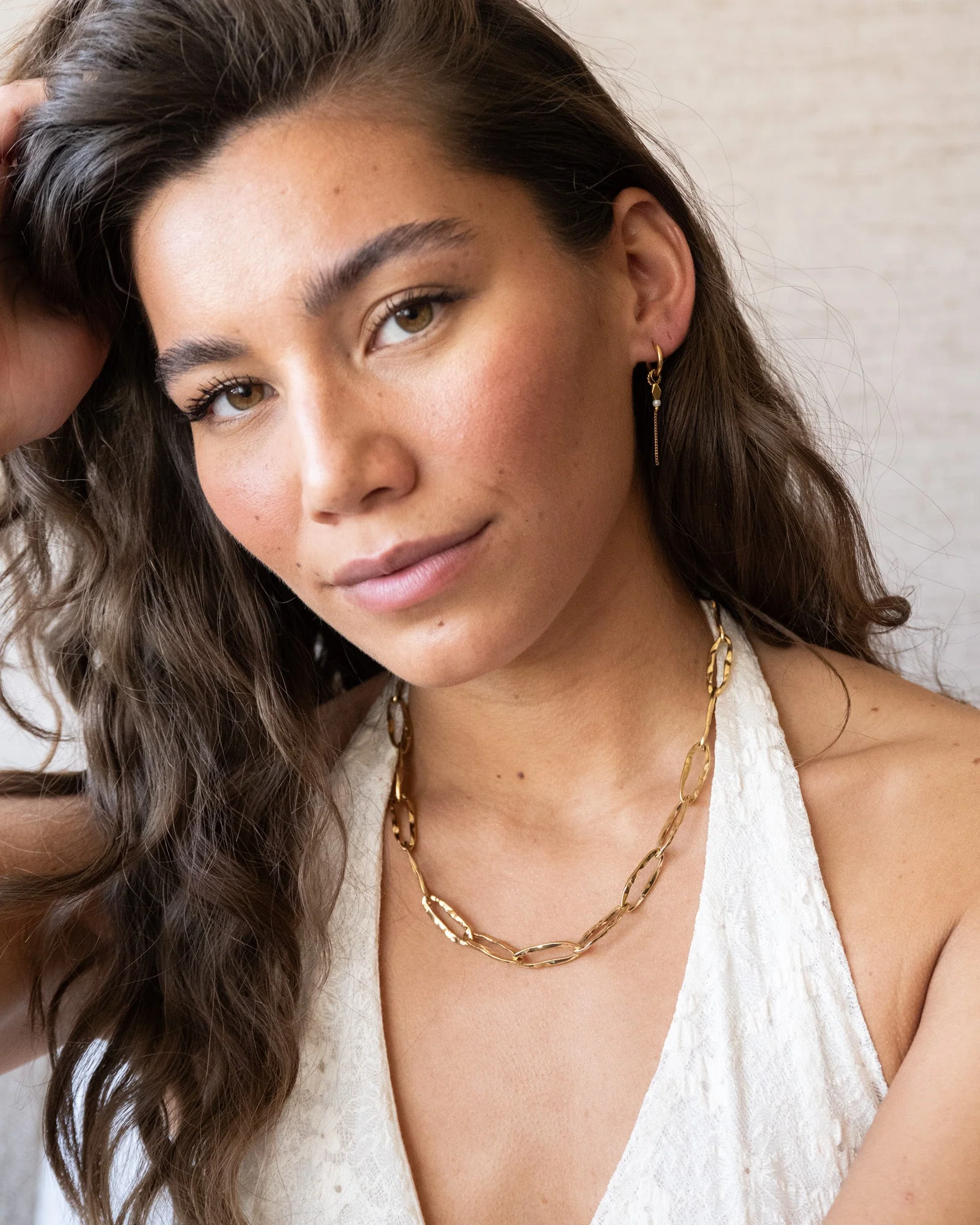 Set van 2 Hoops Chain Medusa Goud - Image 2