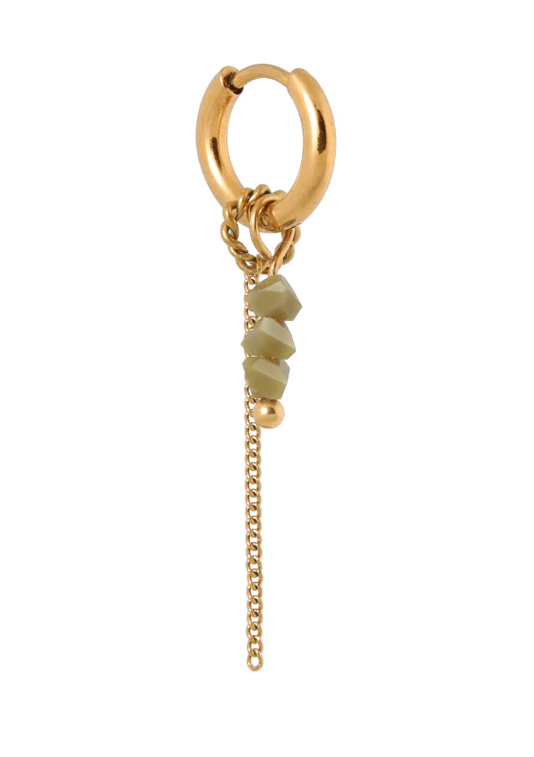 Set of 2 Hoops Chain Olive Gold - Image 2