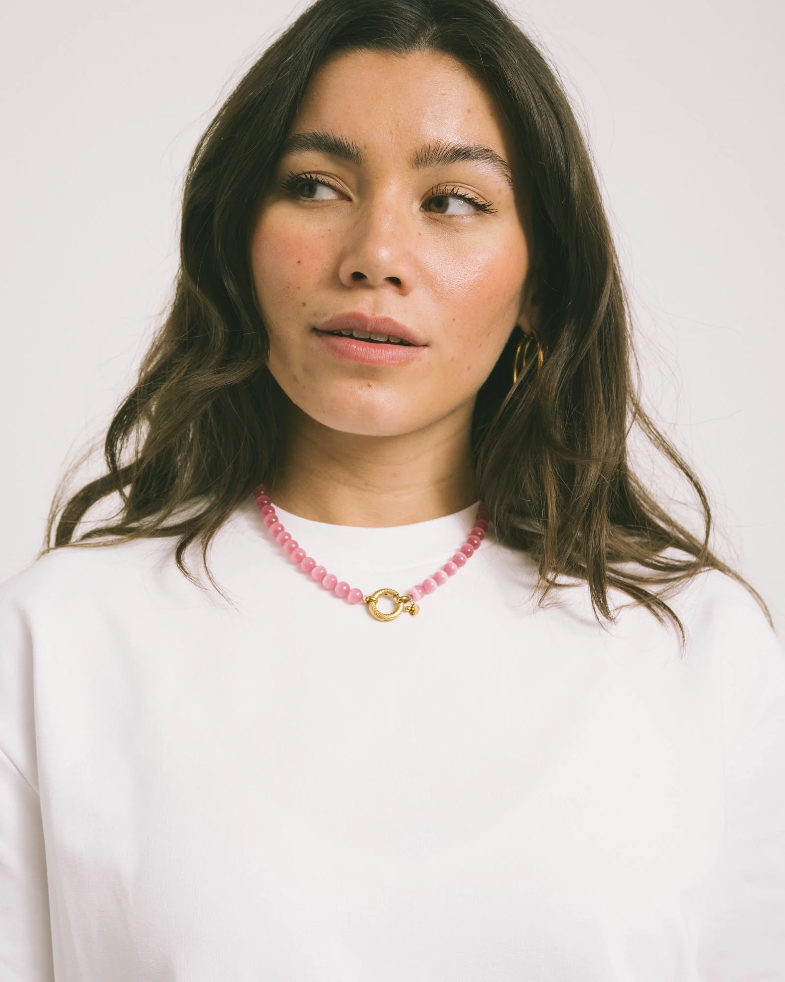 Necklace Pink Snake Gold Pink
