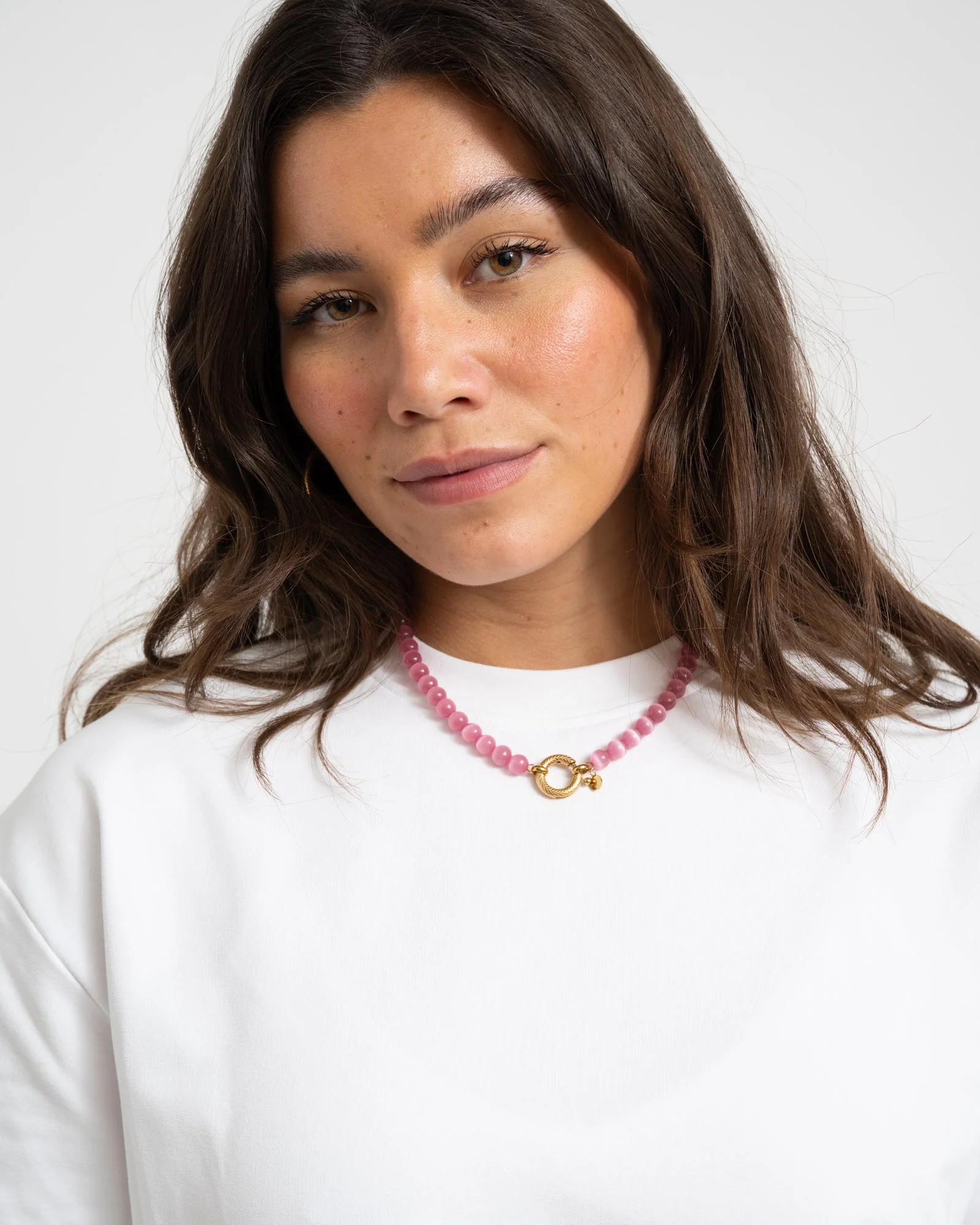 Necklace Pink Snake Gold Pink - Image 3