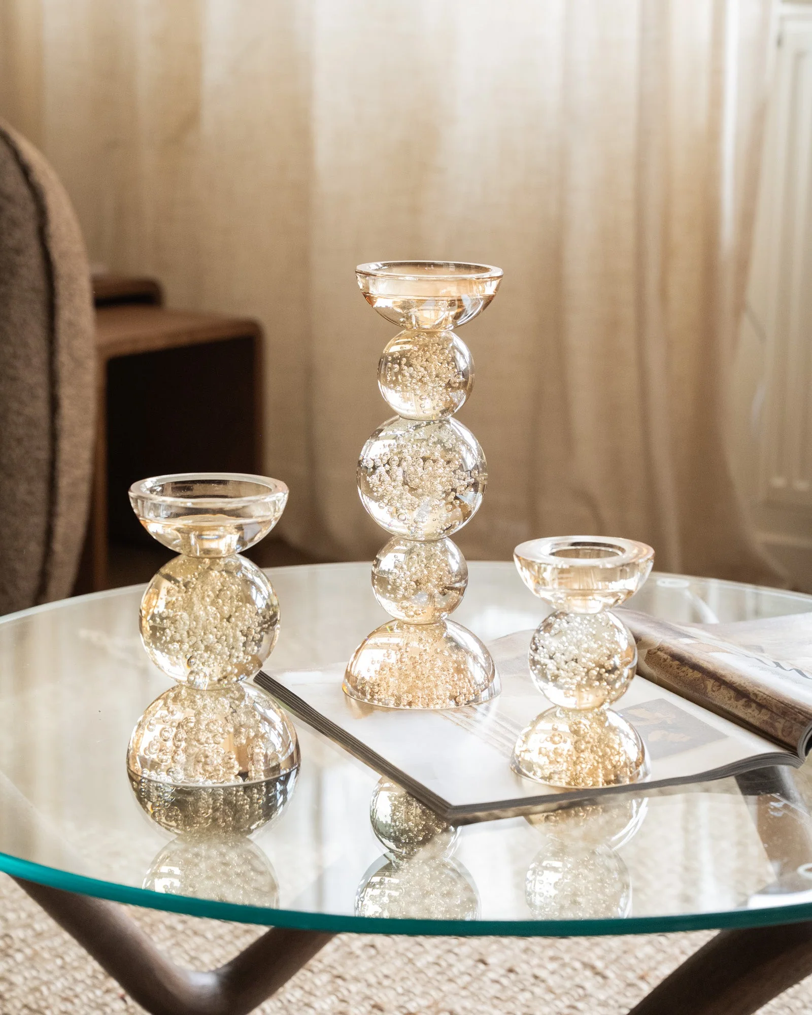 Candle Holder Itinga Glass Bubble