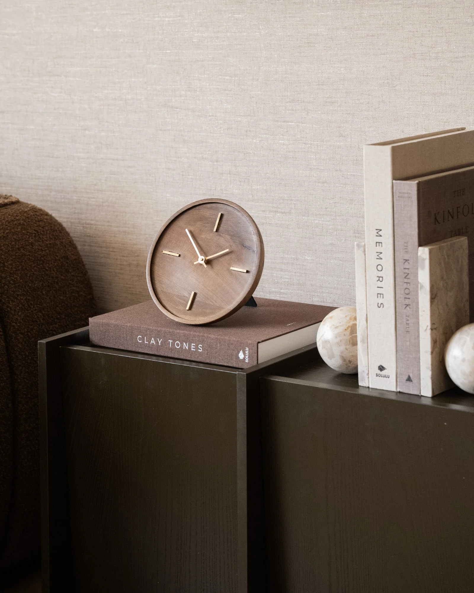 Clock Veti Mango Wood Brown - Image 2