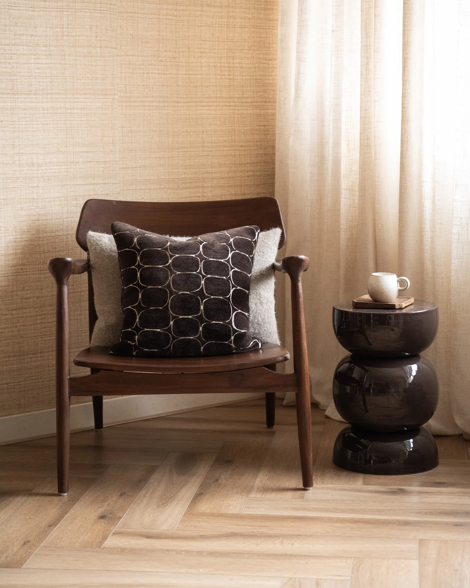 100% Feather Cushion Dothan Brown - Image 7