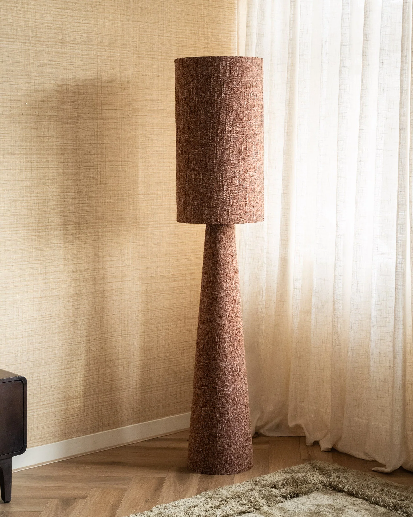 Large Floor Lamp Kaye Burgundy - Image 3