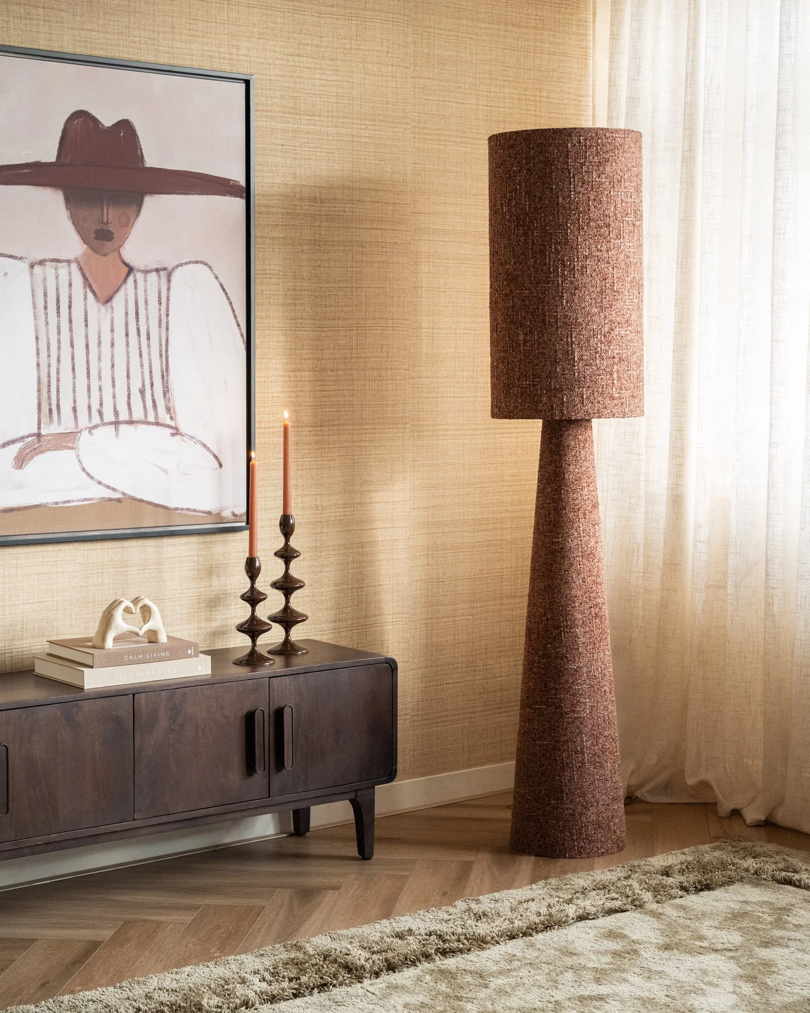 Large Floor Lamp Kaye Burgundy - Image 5