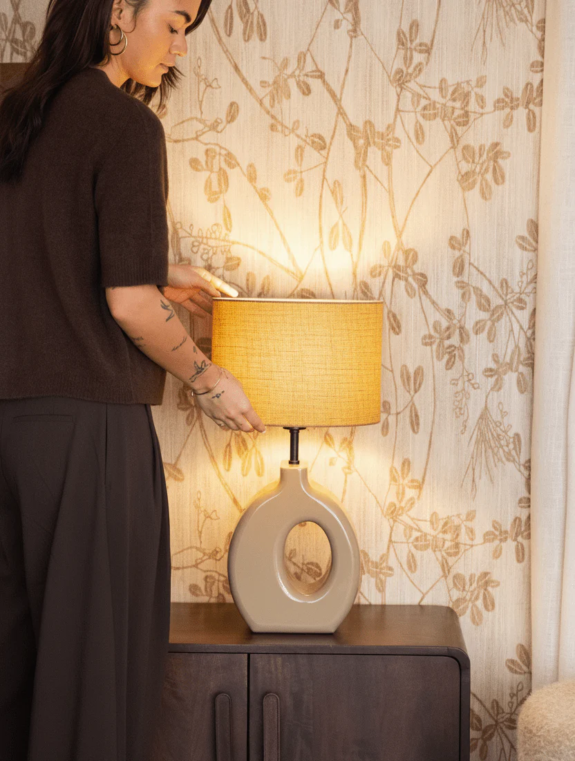 Table Lamp Kanti Aiko Olive Grey - Image 5