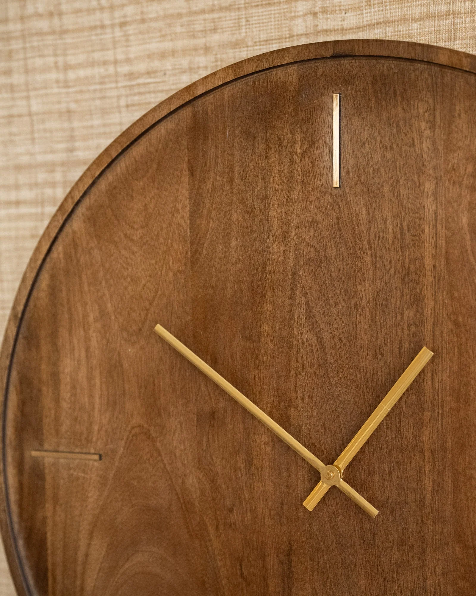 X-Large Wall Clock Veti Wood Mango - Image 4