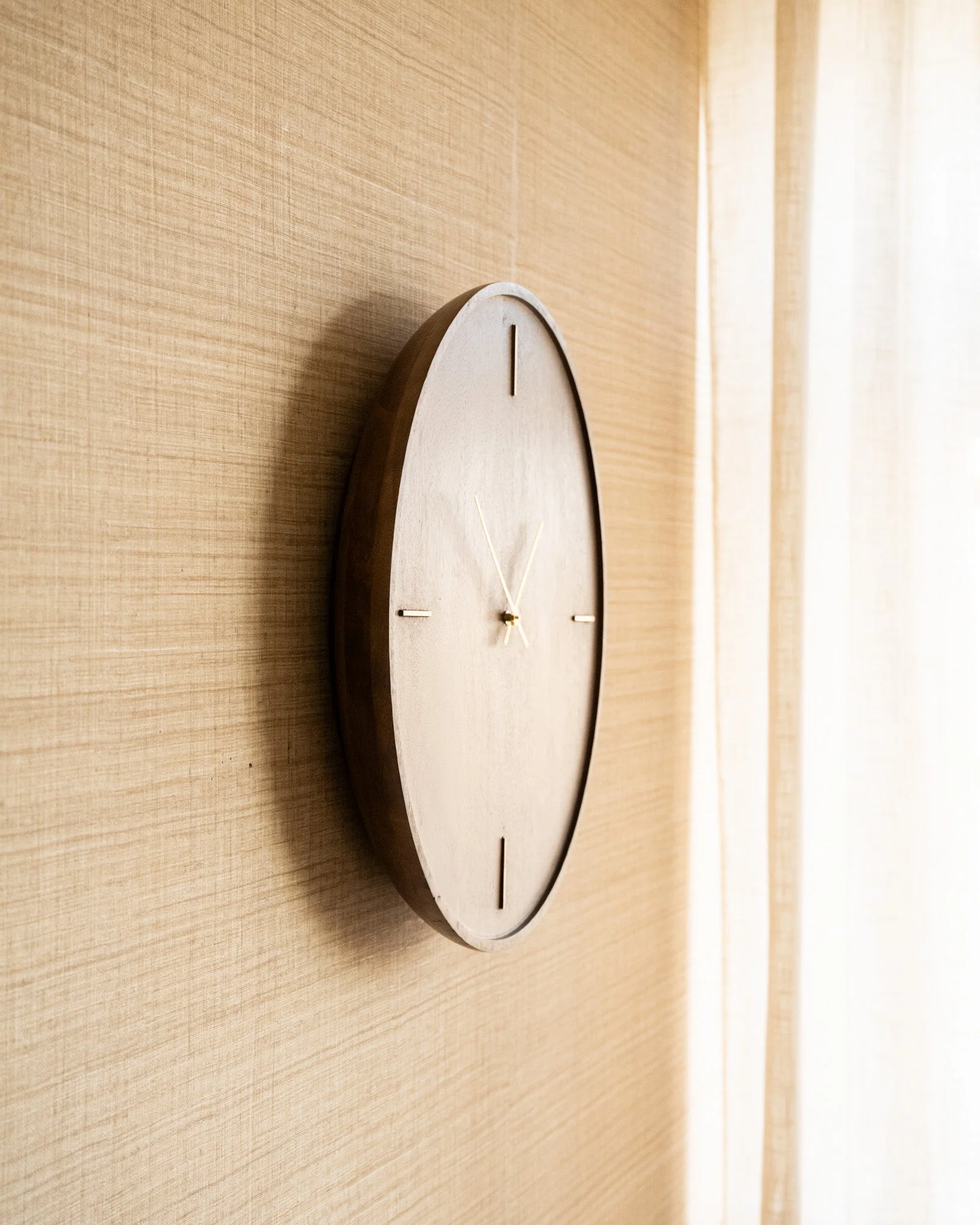 X-Large Wall Clock Veti Wood Mango - Image 6