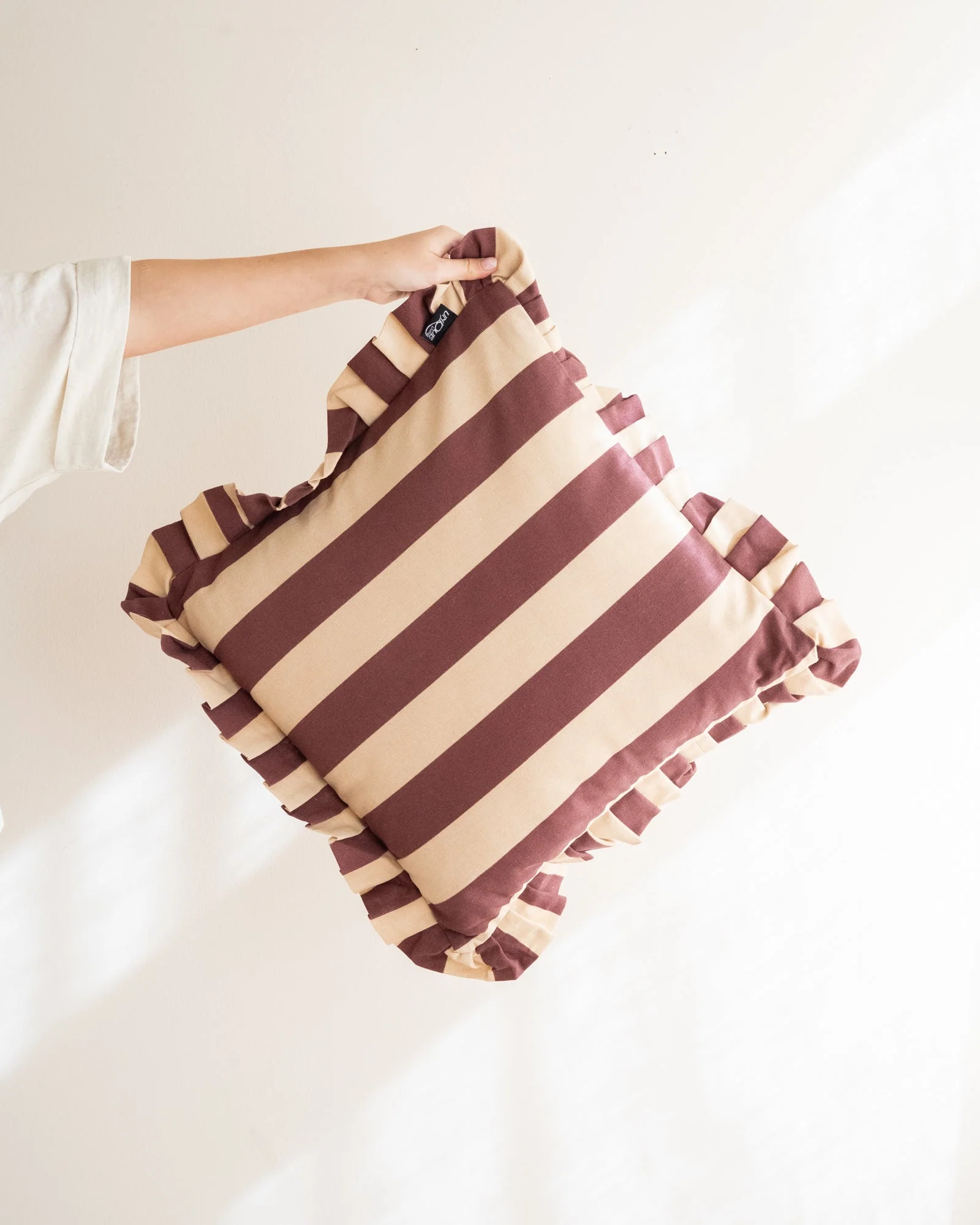 Cushion Sepp Ruffle Striped Pink - Image 2