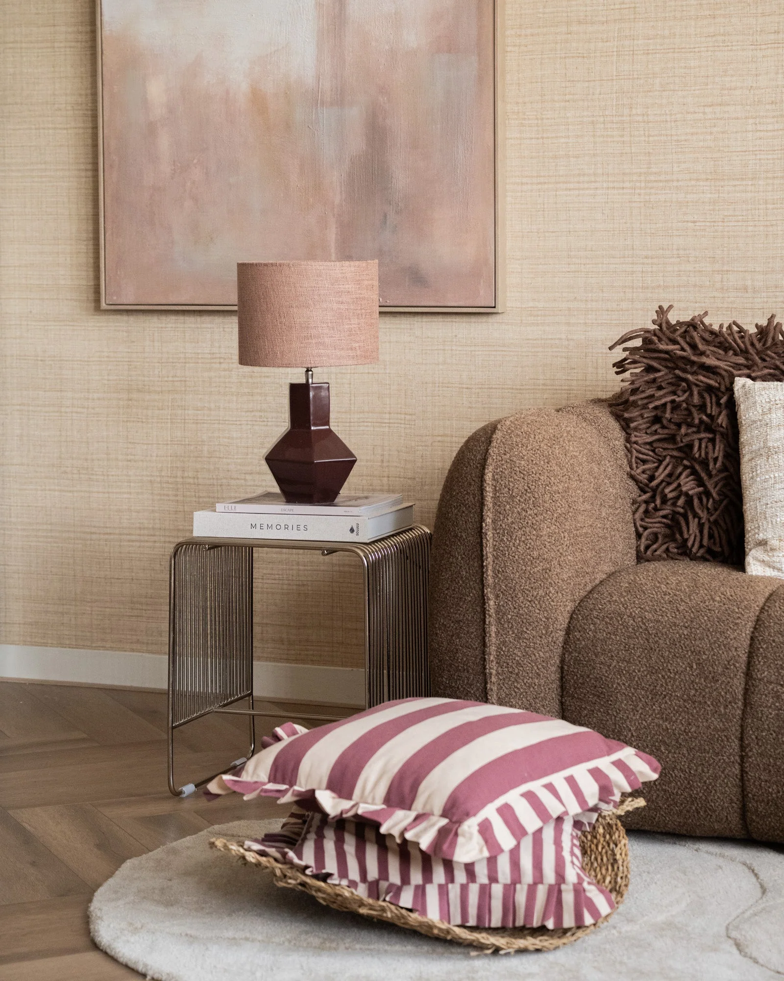Cushion Sepp Ruffle Striped Pink - Image 3