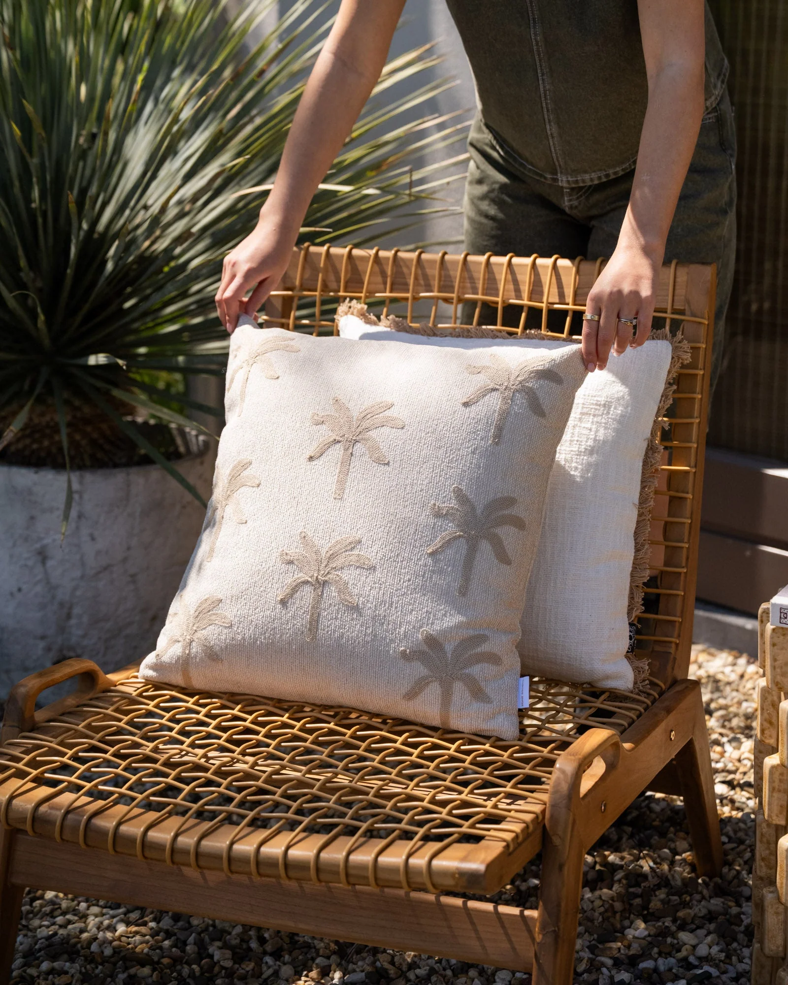 Cushion Palm Trees Beige - Image 2