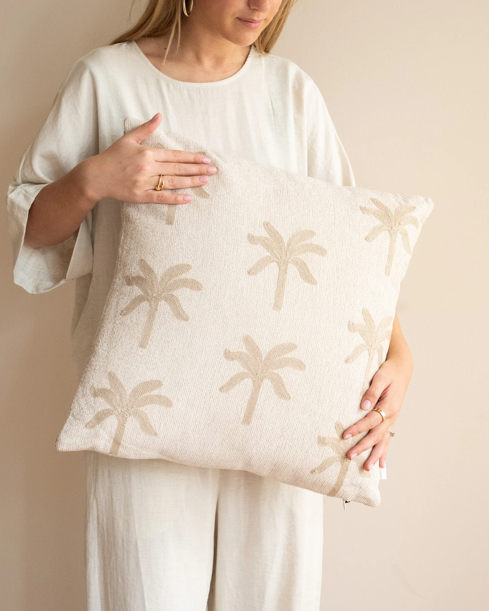 Cushion Palm Trees Beige - Image 4