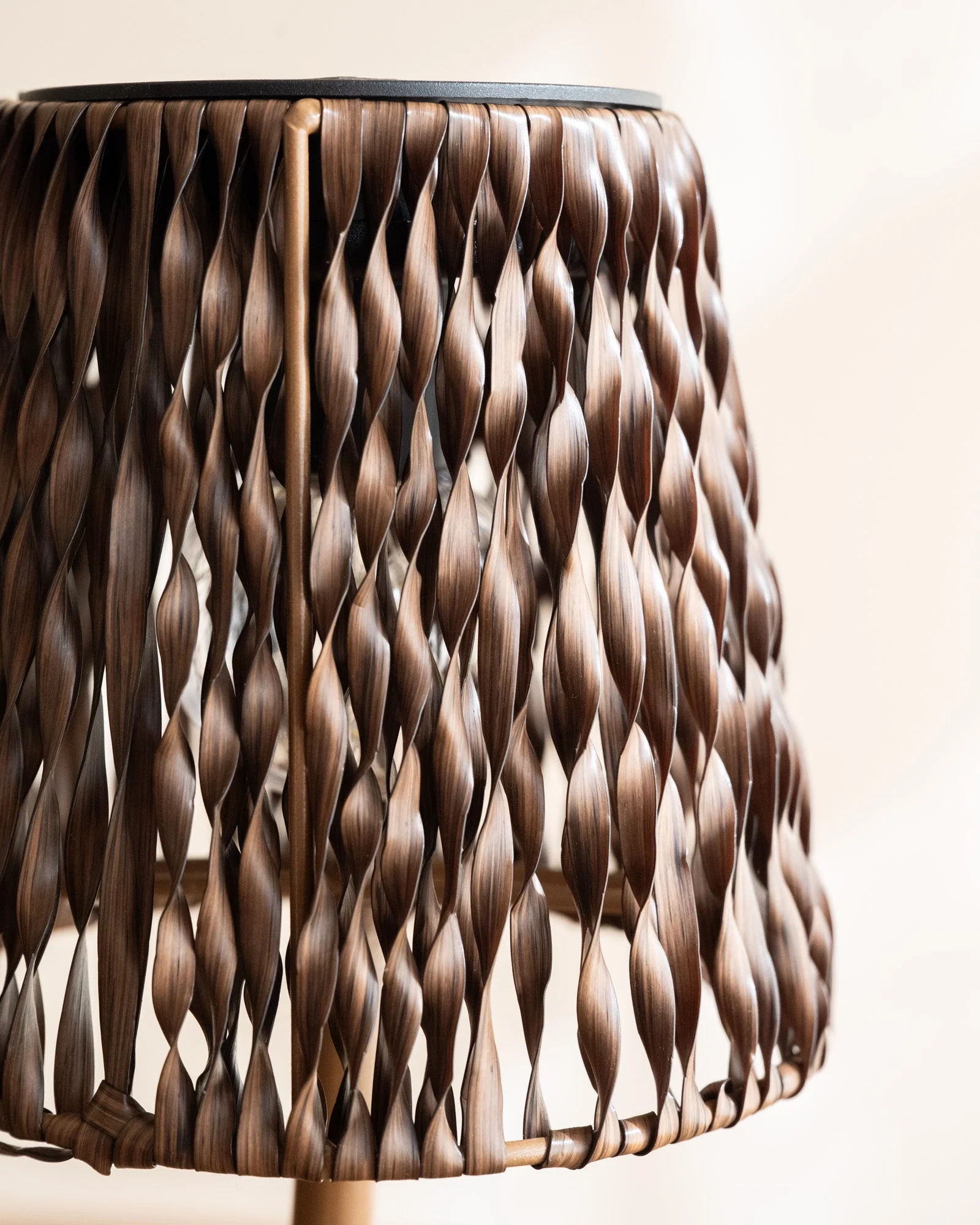 Solar Table Lamp Rattan Brown - Image 4