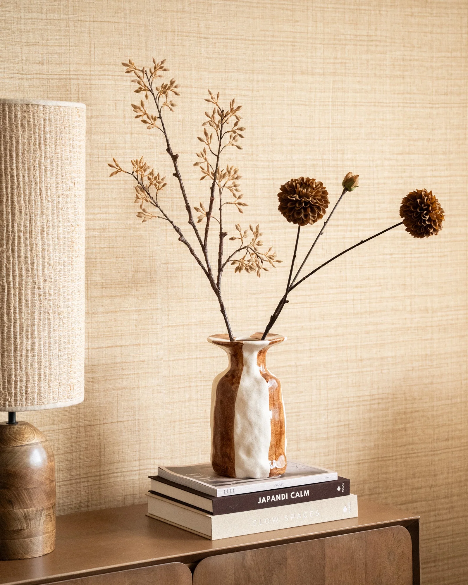 Deco Vaas Larisa Ceramic Striped - Image 2