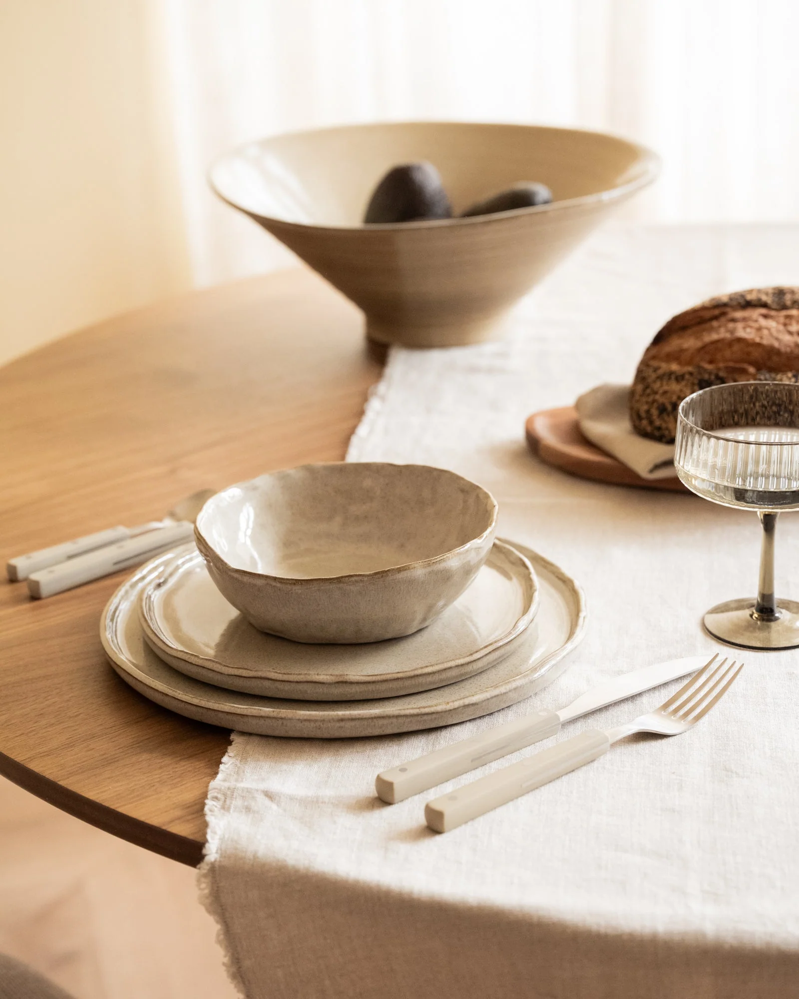 Handmade Medium Bowl Serpa Beige - Image 2